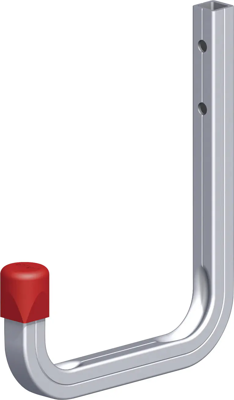 alfer Wandhaken 80 mm 80 x 120 mm Aluminium roh Kappe rot