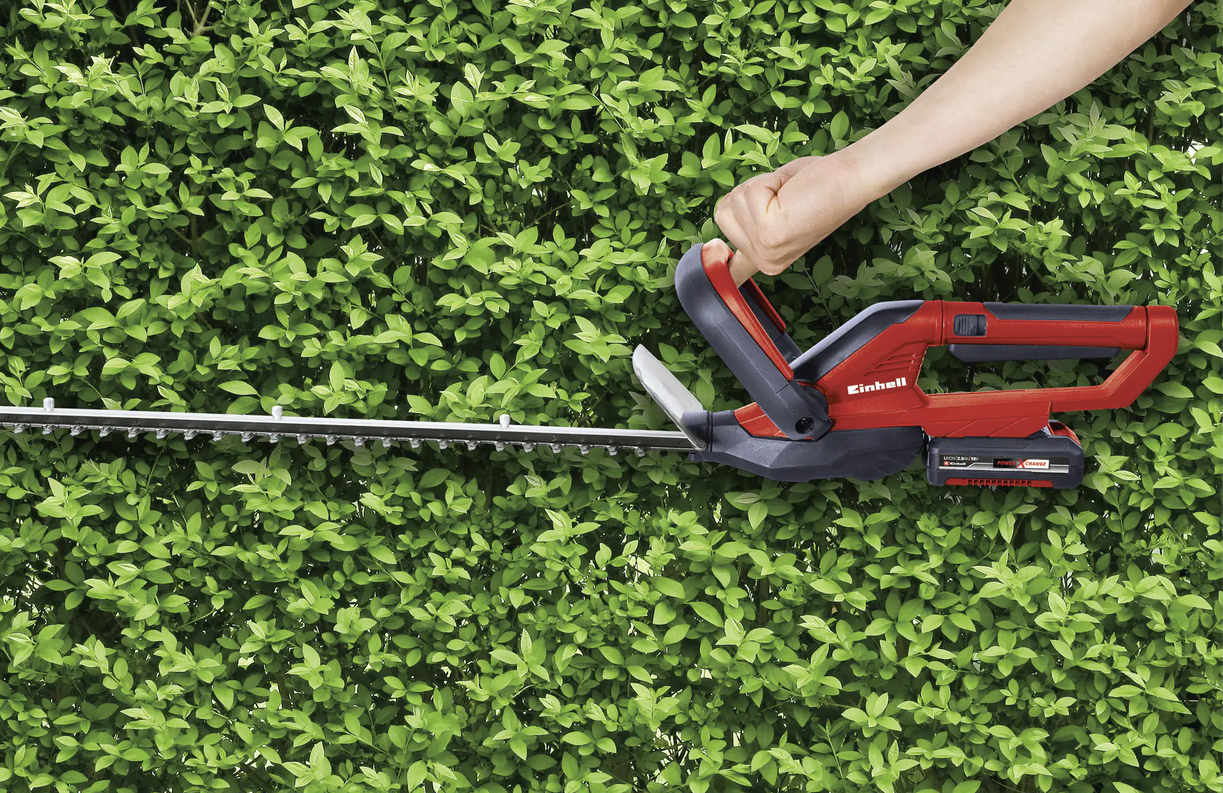 Einhell Akku-Heckenschere GC-CH 1855 55 cm Schnittlänge mit 1 x 2,5 Ah Akku Einhell Akku-Heckenschere GC-CH 1855 55 cm Schnittlänge mit 1 x 2,5 Ah Akku