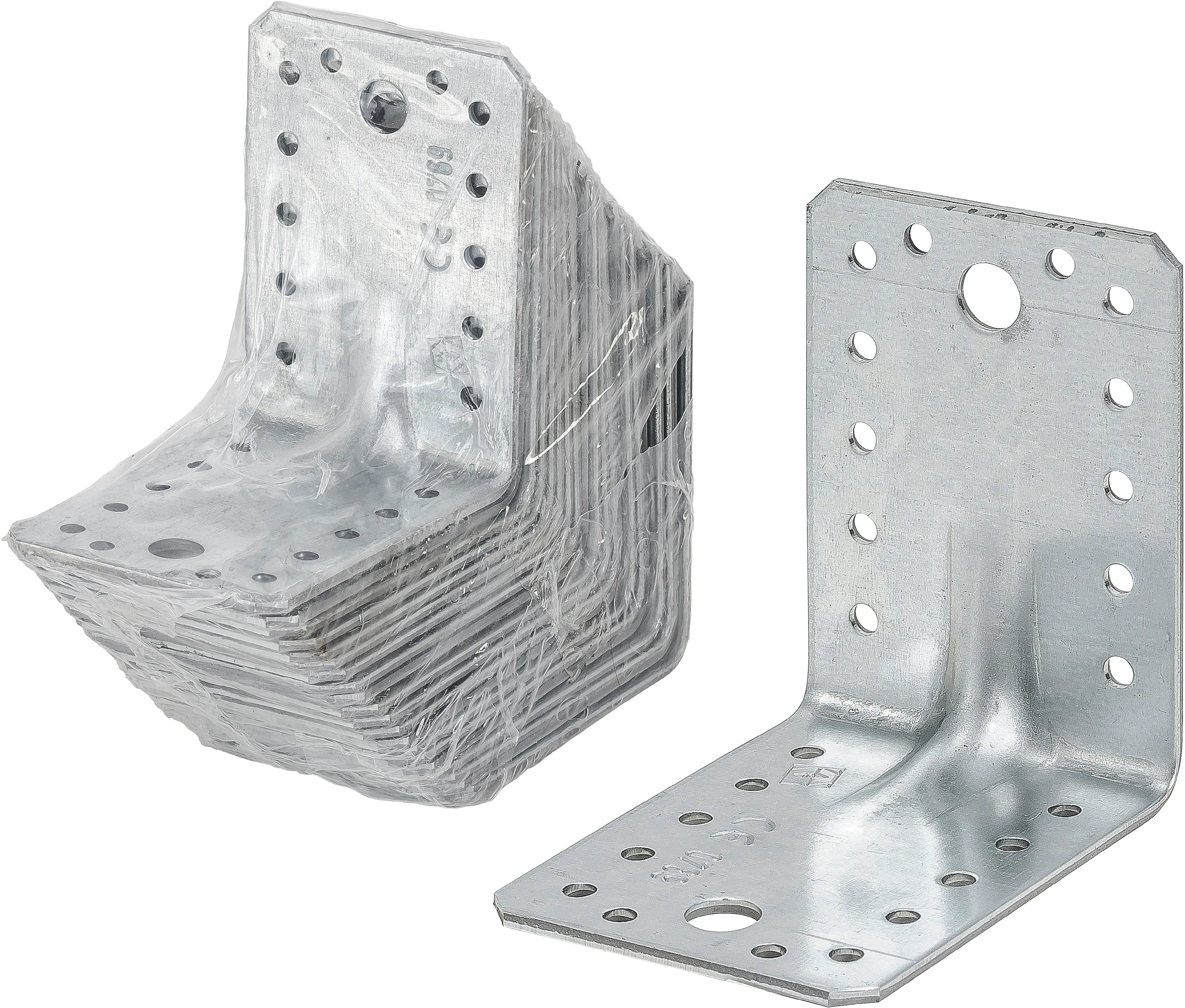 Vormann Schwerlast-Winkelverbinder sendzimir verzinkt 105 x 105 x 90 mm - 10 Stück