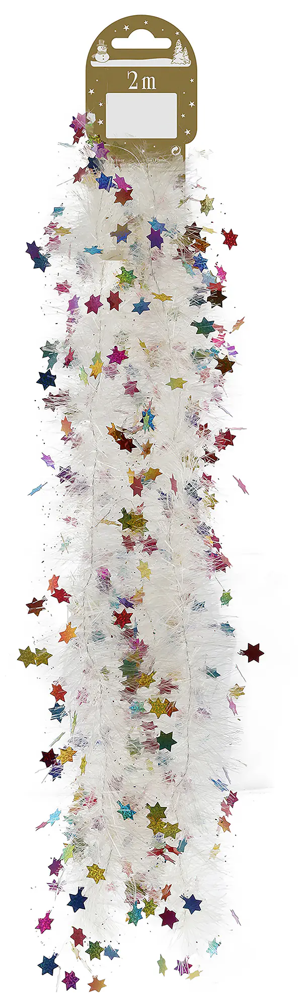 Girlande mit Sternen Kunststoff 200 cm transparent-bunt