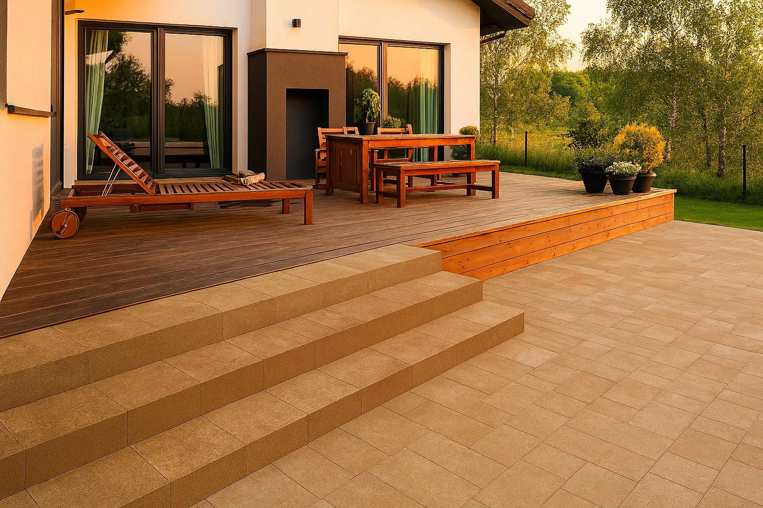 EHL Blockstufe glatt 100 x 35 x 15 cm macchiato-nuanciert