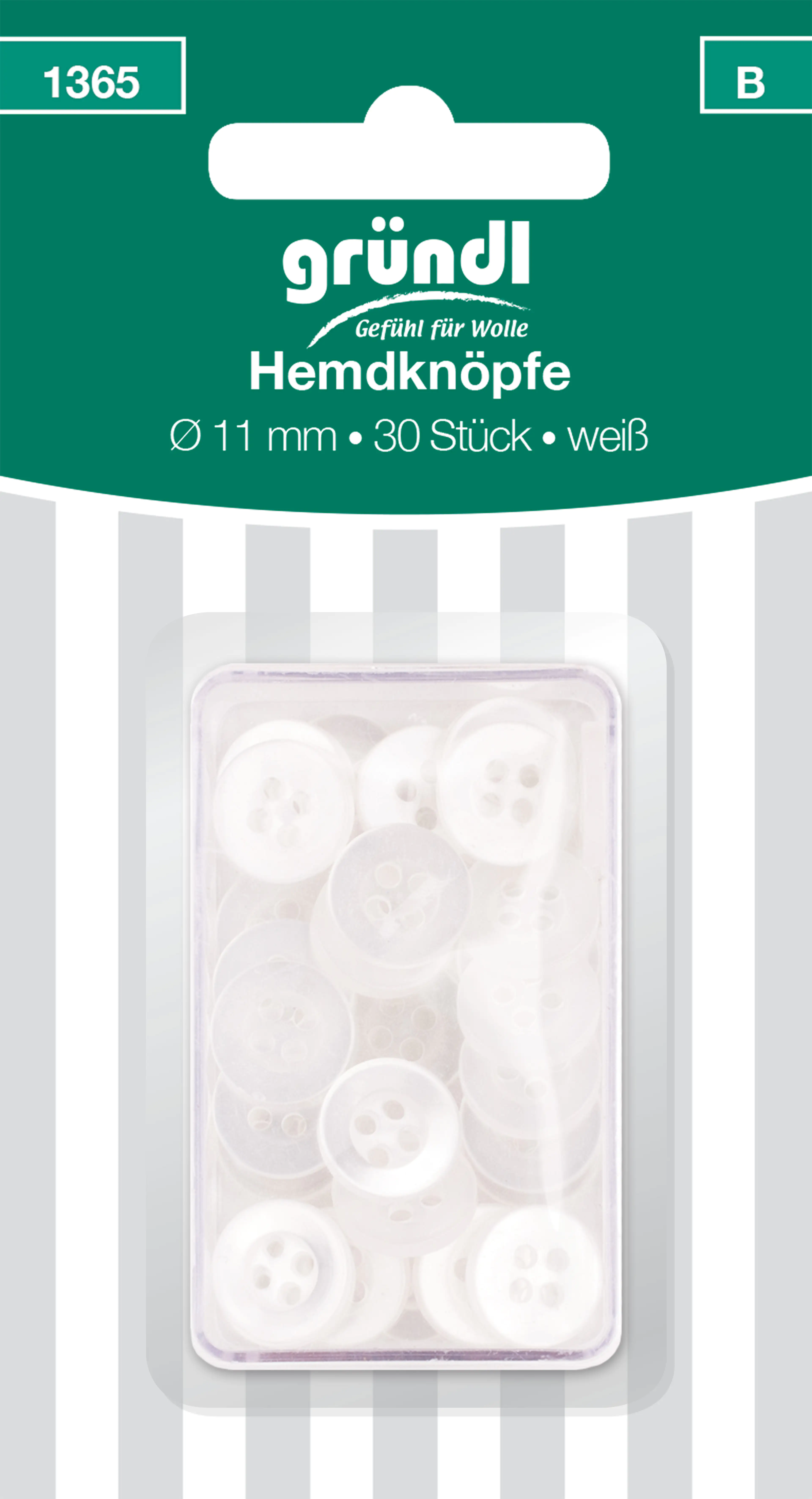 Gründl Hemdknöpfe 30 Stück weiß