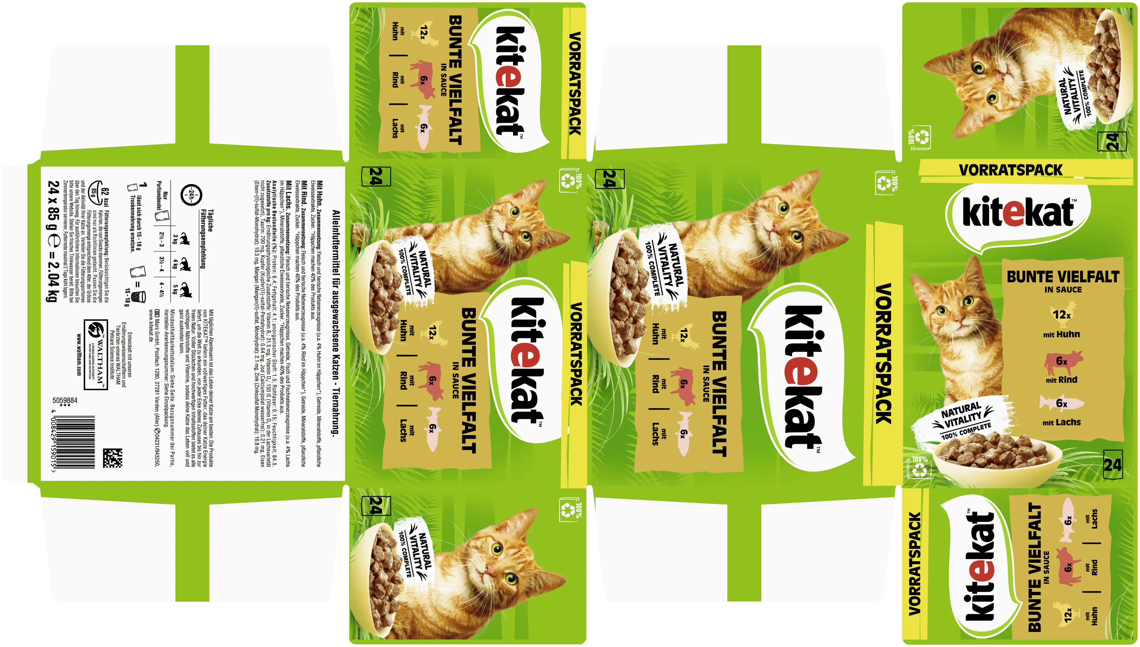Kitekat Bunte Vielfalt in Sauce Multipack Vorratspack 24x85 g Kitekat Bunte Vielfalt in Sauce Multipack Vorratspack 24x85 g