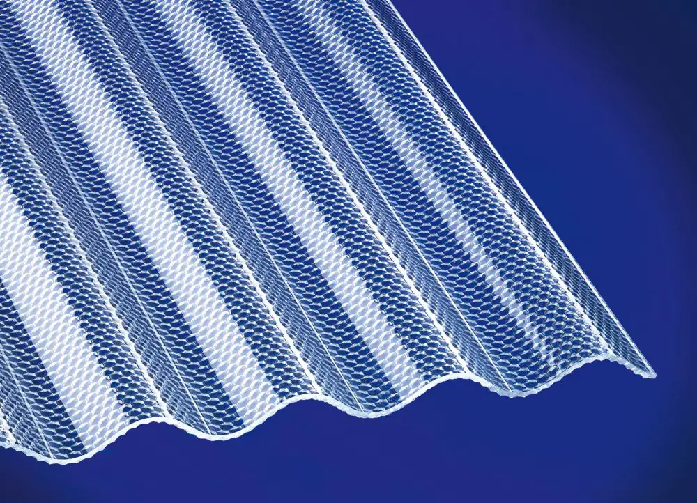 Gutta Polycarbonat-Wellplatte Wabe Sinus 76/18 600 x 104,5 cm 2,6 mm klar