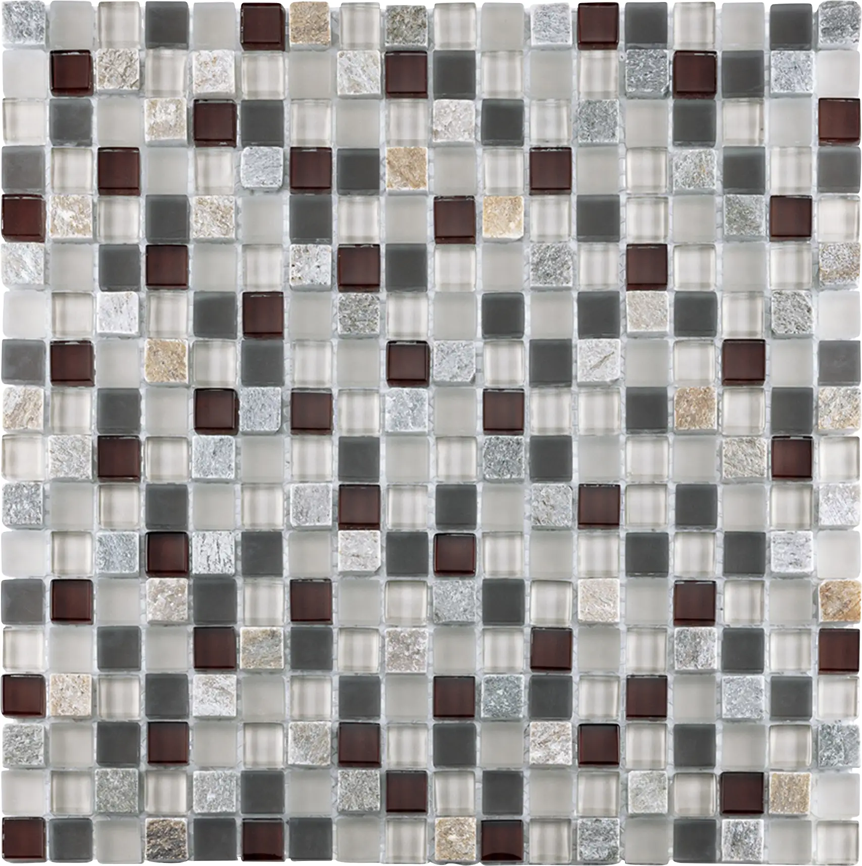 Mosaikfliese Rustica Mini 30 x 30 cm grau Steinmaß: ca. 1,5 x 1,5 cm