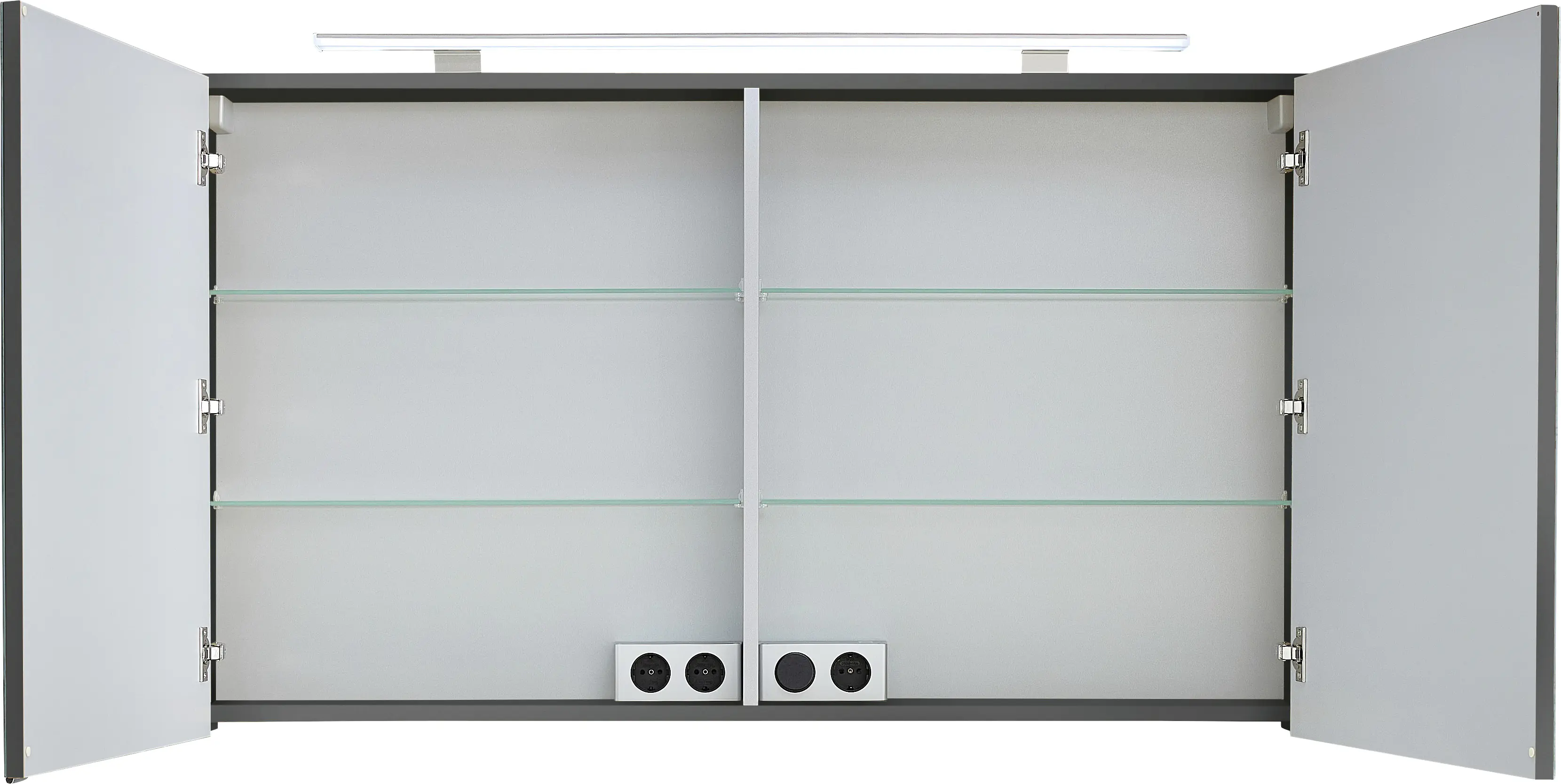 Primaster Spiegelschrank Düsseldorf mit Beleuchtung grau 120 x 70 cm