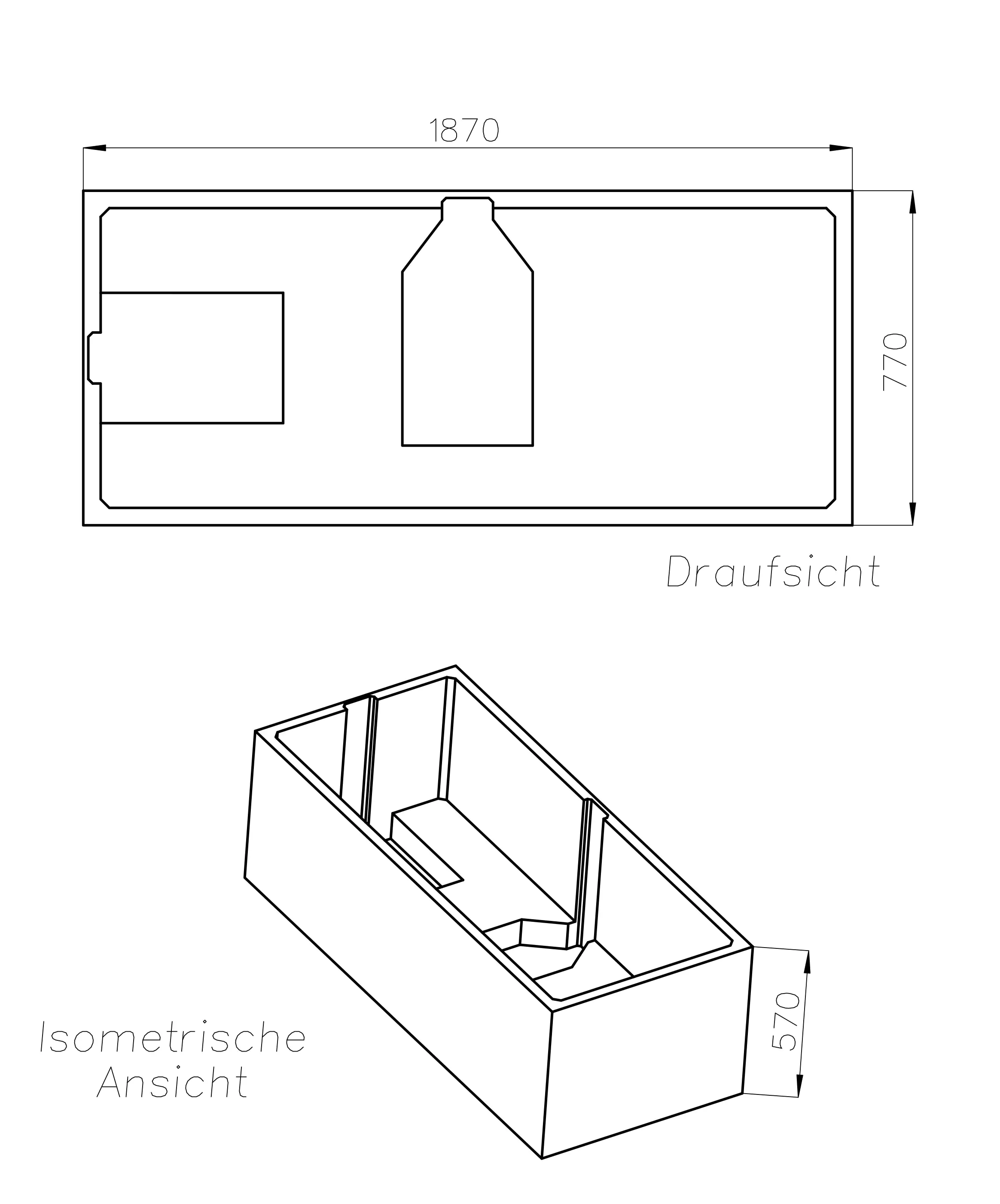 Ottofond Wannenträger Atlanta Duo 1870 x 770 mm