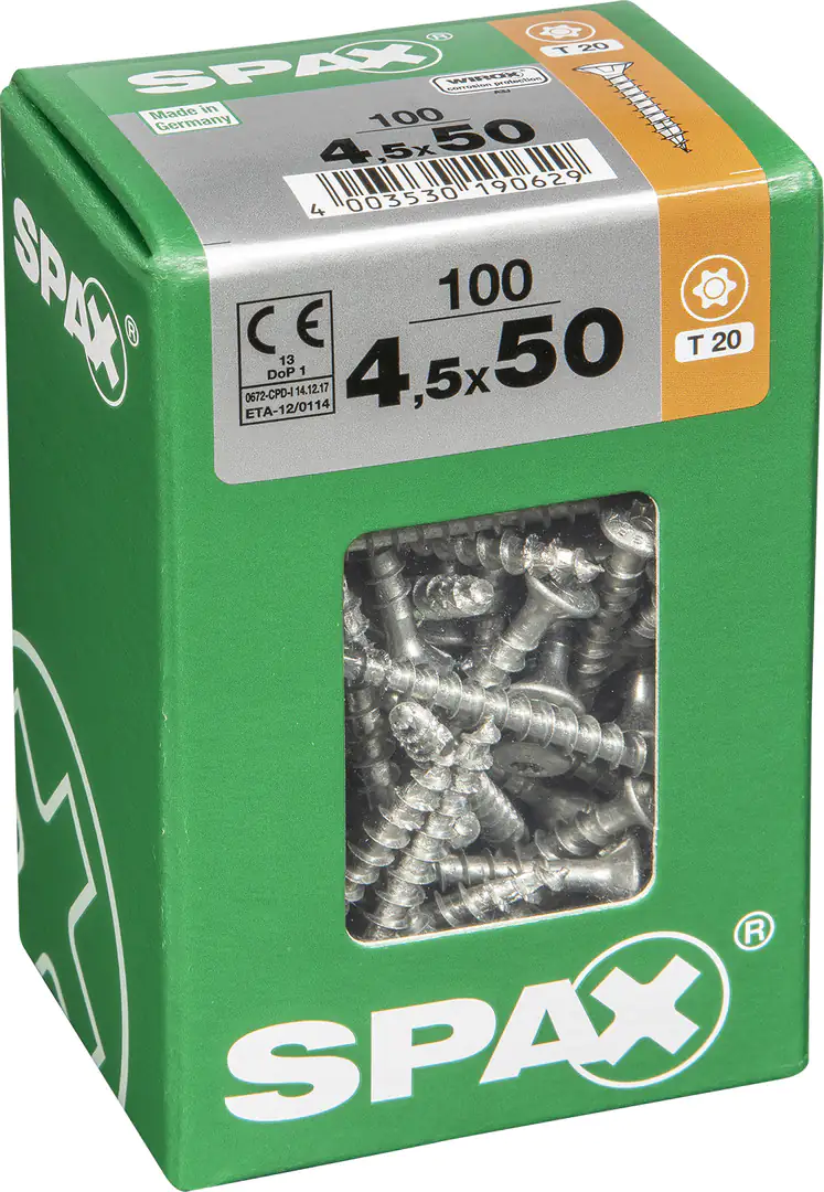 Spax Universalschrauben 4.5 x 50 mm TX 20 - 100 Stk. Spax Universalschrauben 4.5 x 50 mm TX 20 - 100 Stk.