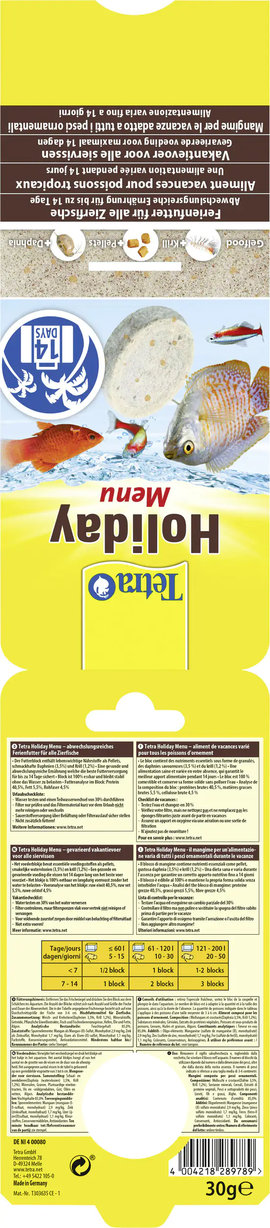 Tetra Holiday Menü 30 g