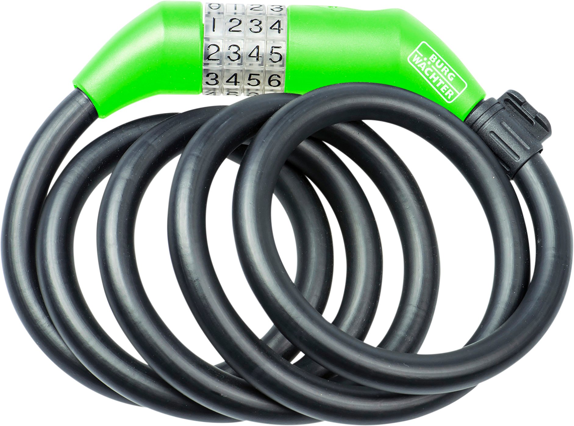 Burg Wächter Sprialkabelseilschloss 1235 180 L 1800mm Ø 15mm schwarz/grün