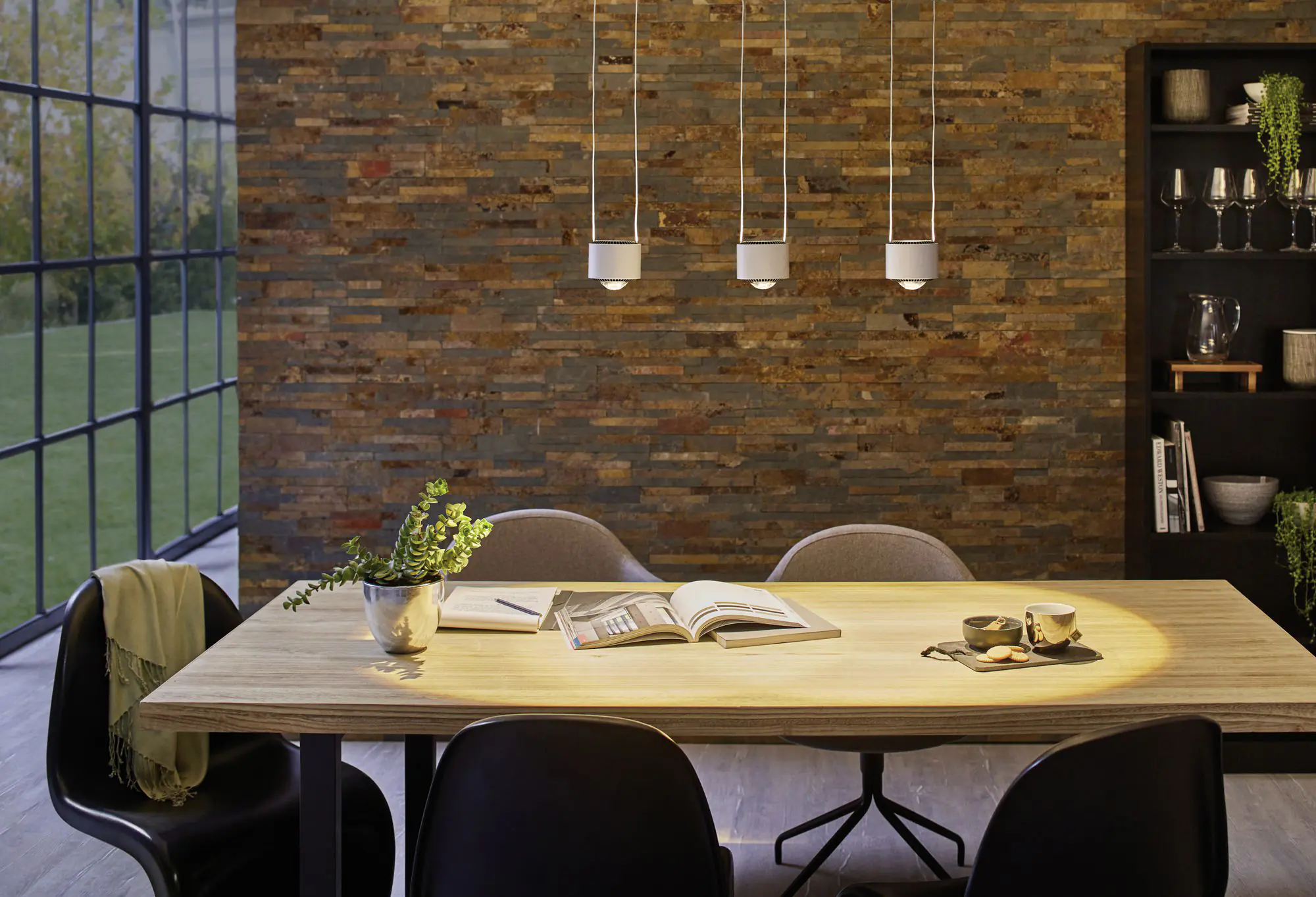 Paulmann URail LED Pendel Aldan chrom-schwarz Ø 9,8 cm warmweiß dimmbar