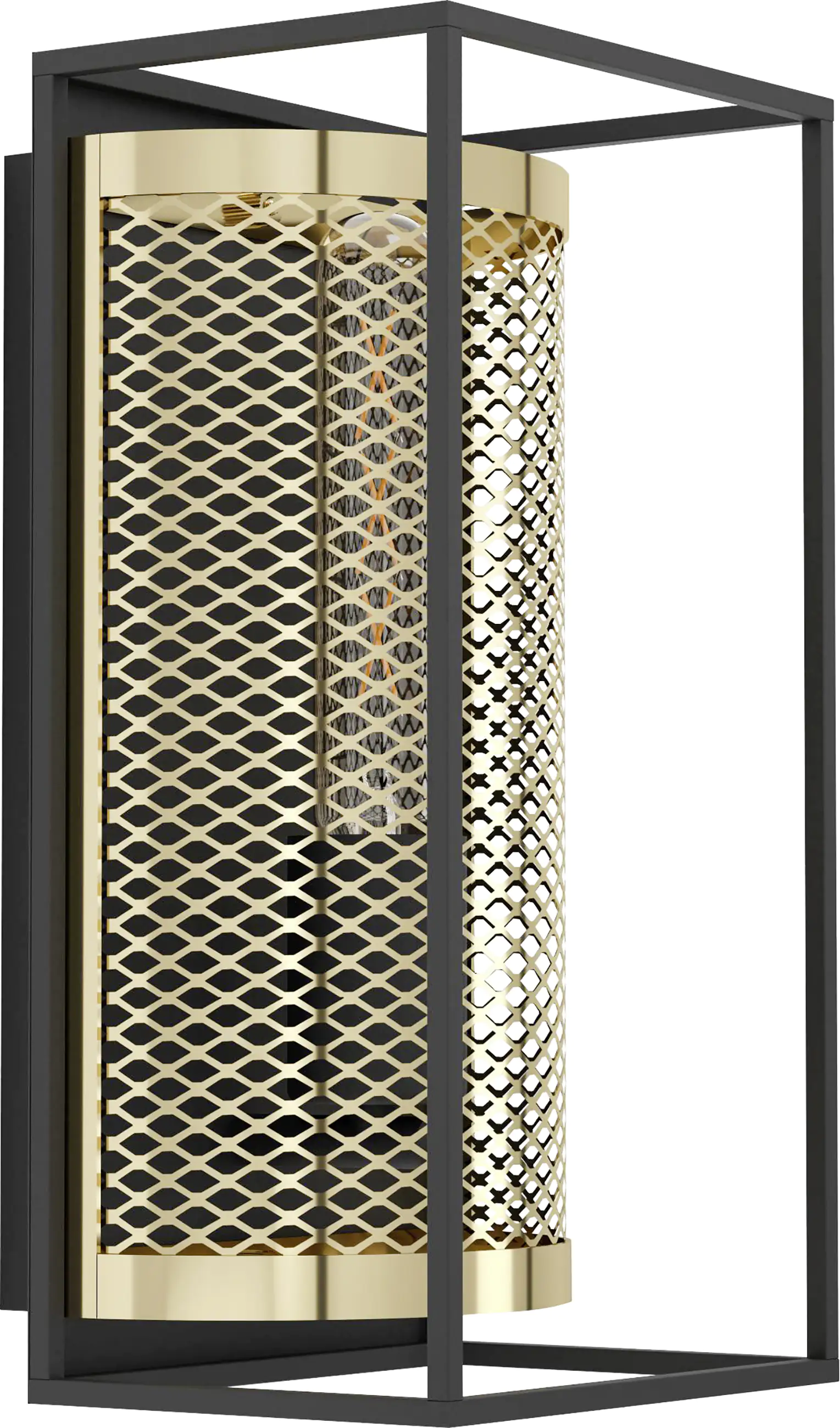 Eglo Wandleuchte Nohales schwarz-messing 17 x 14,5 cm