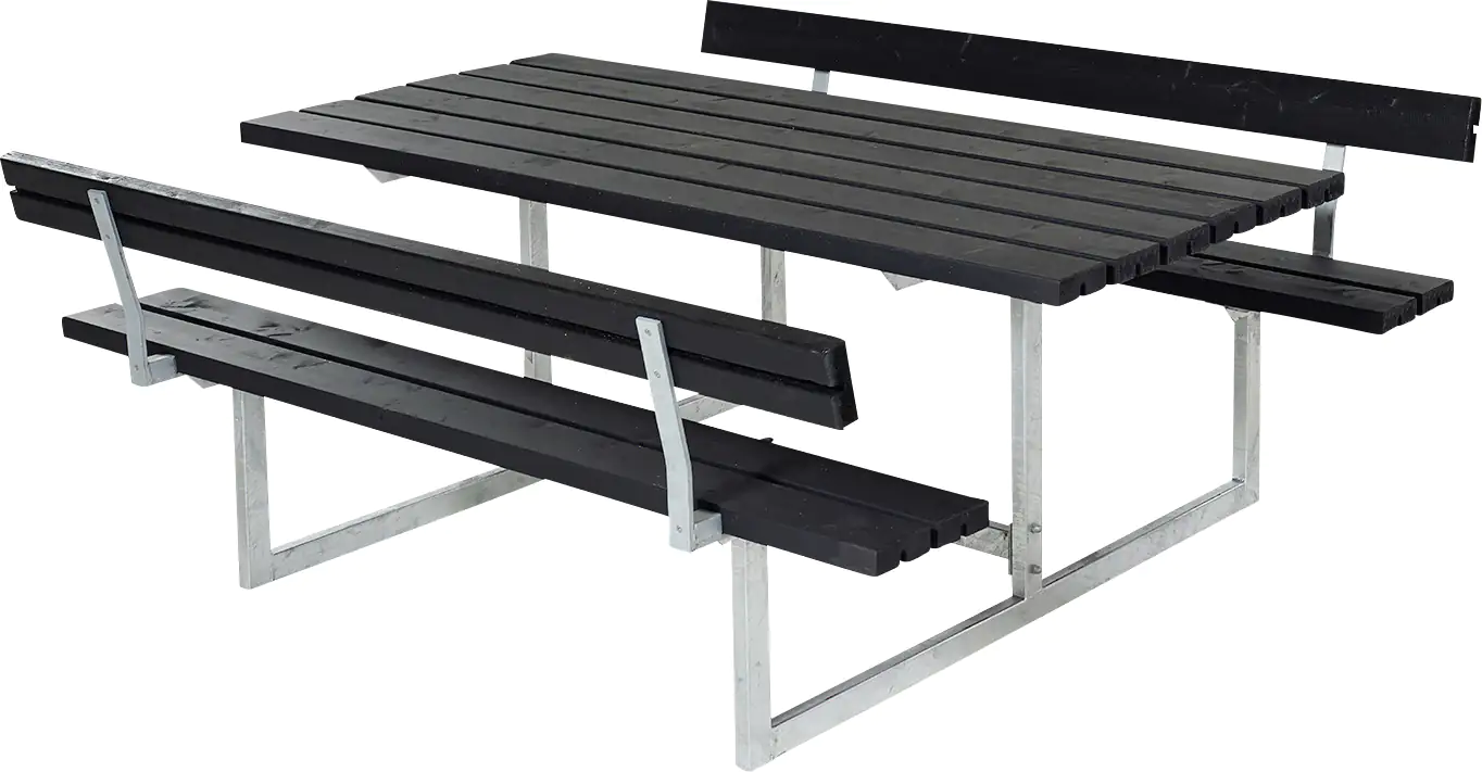 Plus Kombimöbel Basic 177 x 184 x 73 cm mit 2 Rückenlehnen, schwarz