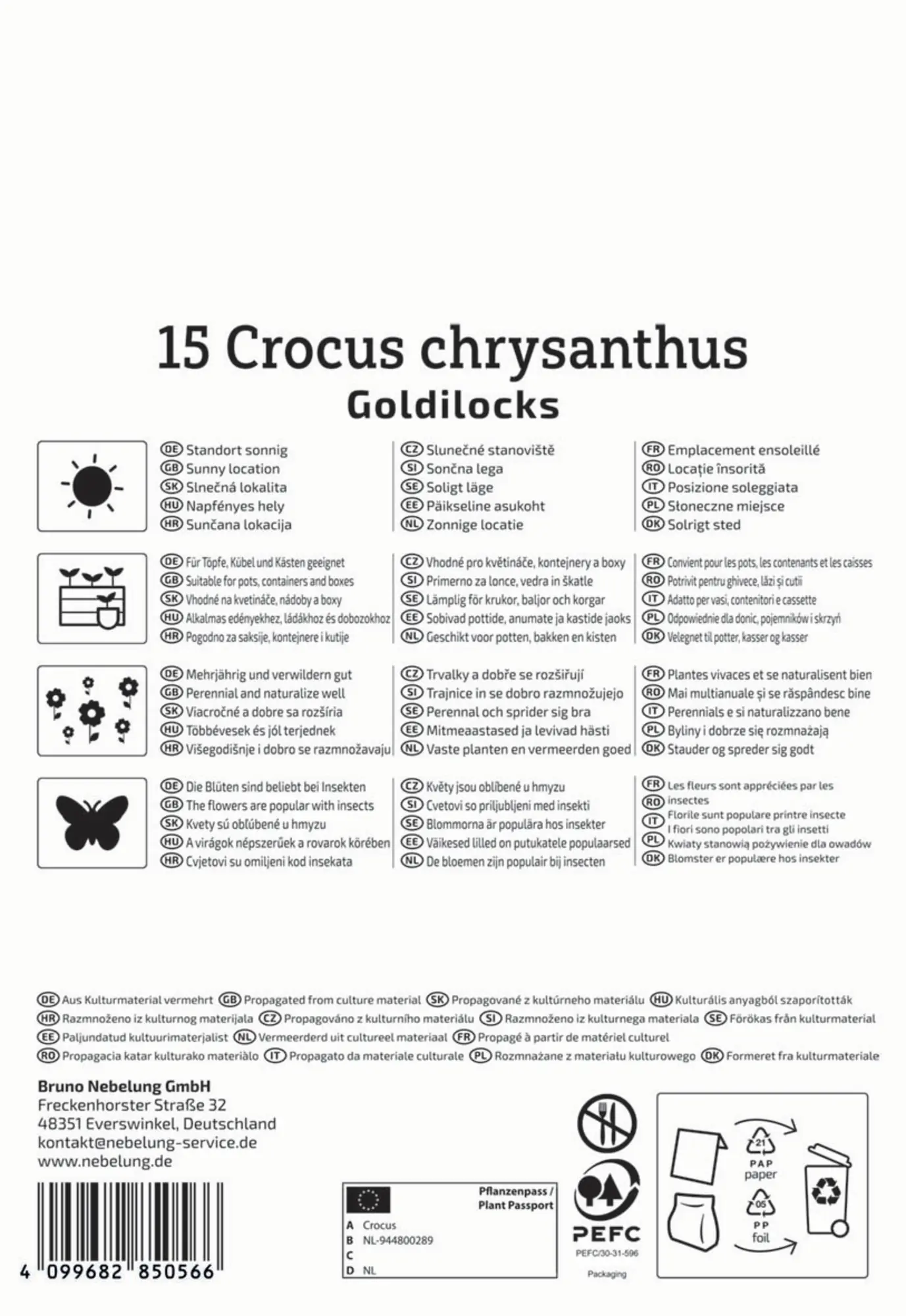 Kiepenkerl Herbstblumenzwiebel Krokus Goldilocks 15 Pflanzen