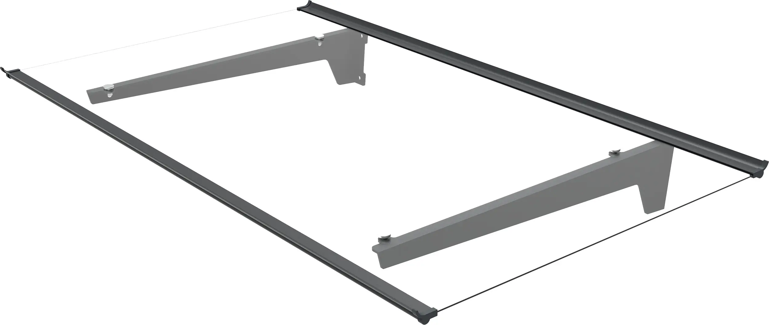 TrendLine Vordach Nizza Aluminum schwarz 140 x 90 cm