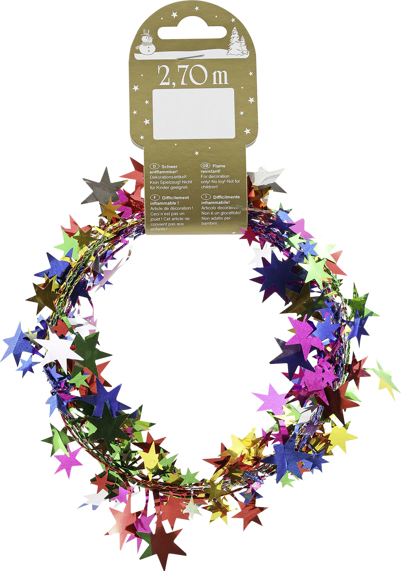 Sterngirlande Kunststoff 270 cm bunt 