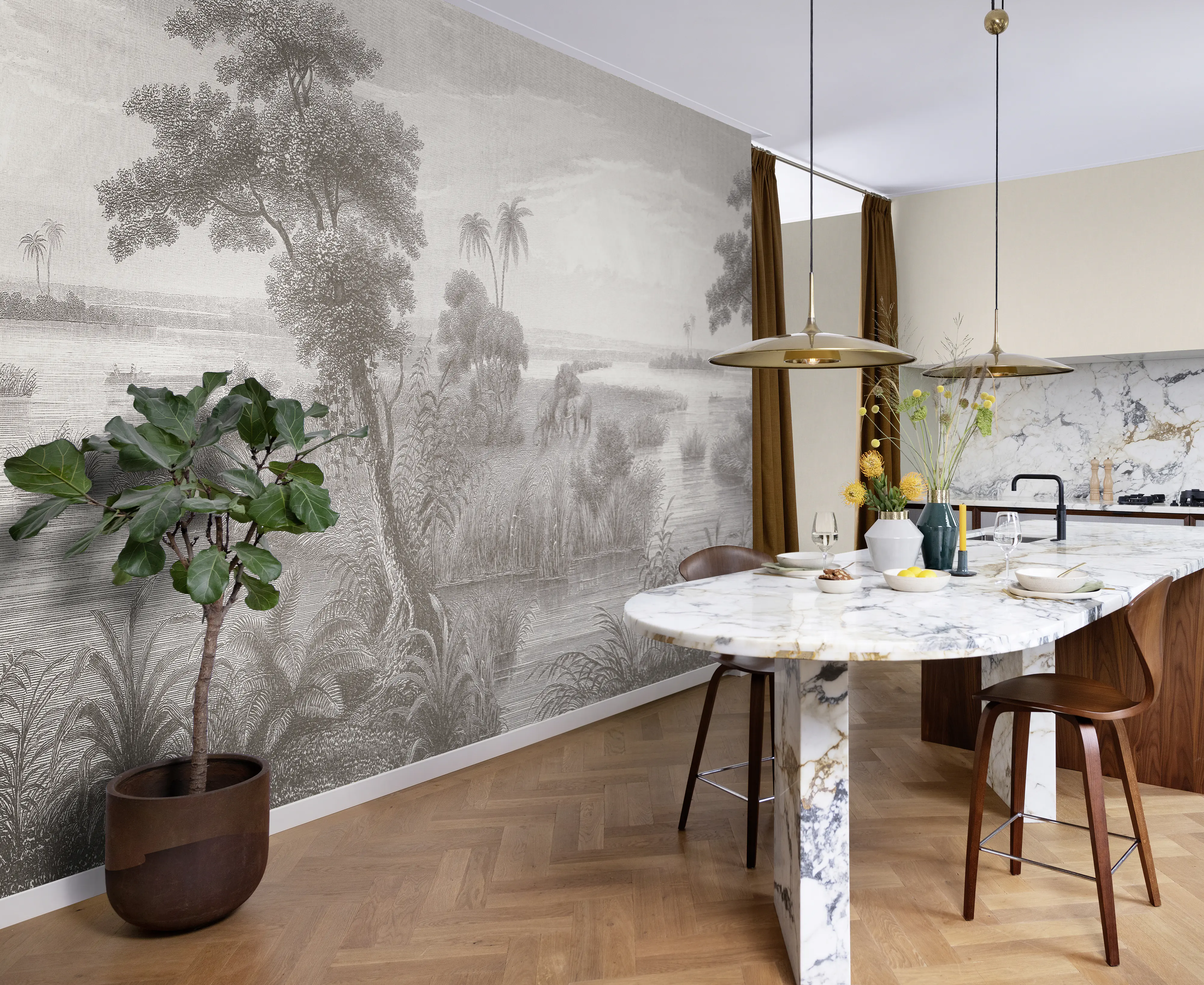 Rasch Vlies Fototapete 556162 Braun-Hellbraun Muster & Motive 2,65 m x 3,71 m