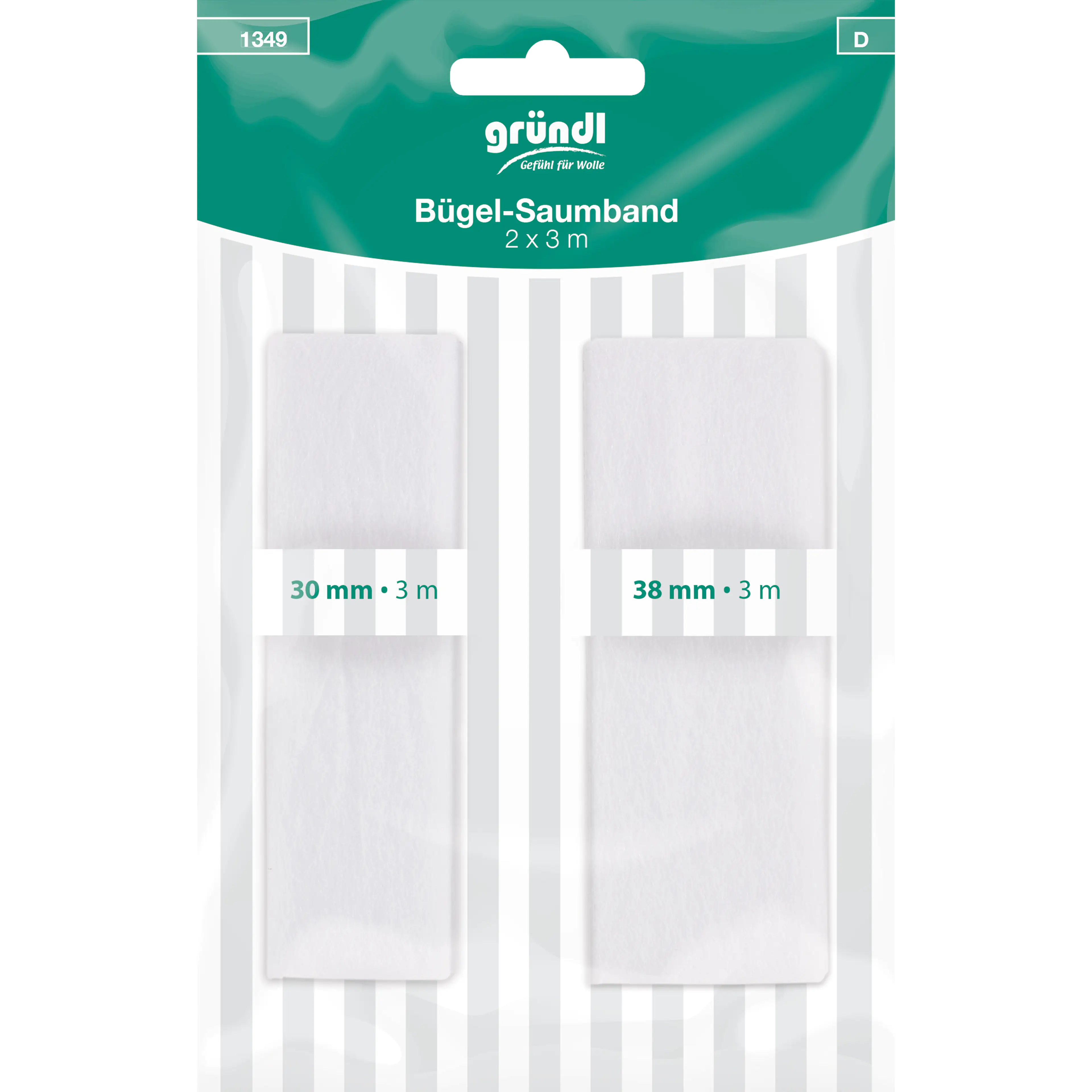 Gründl Bügel-Saumband weiß 2 x 3 m