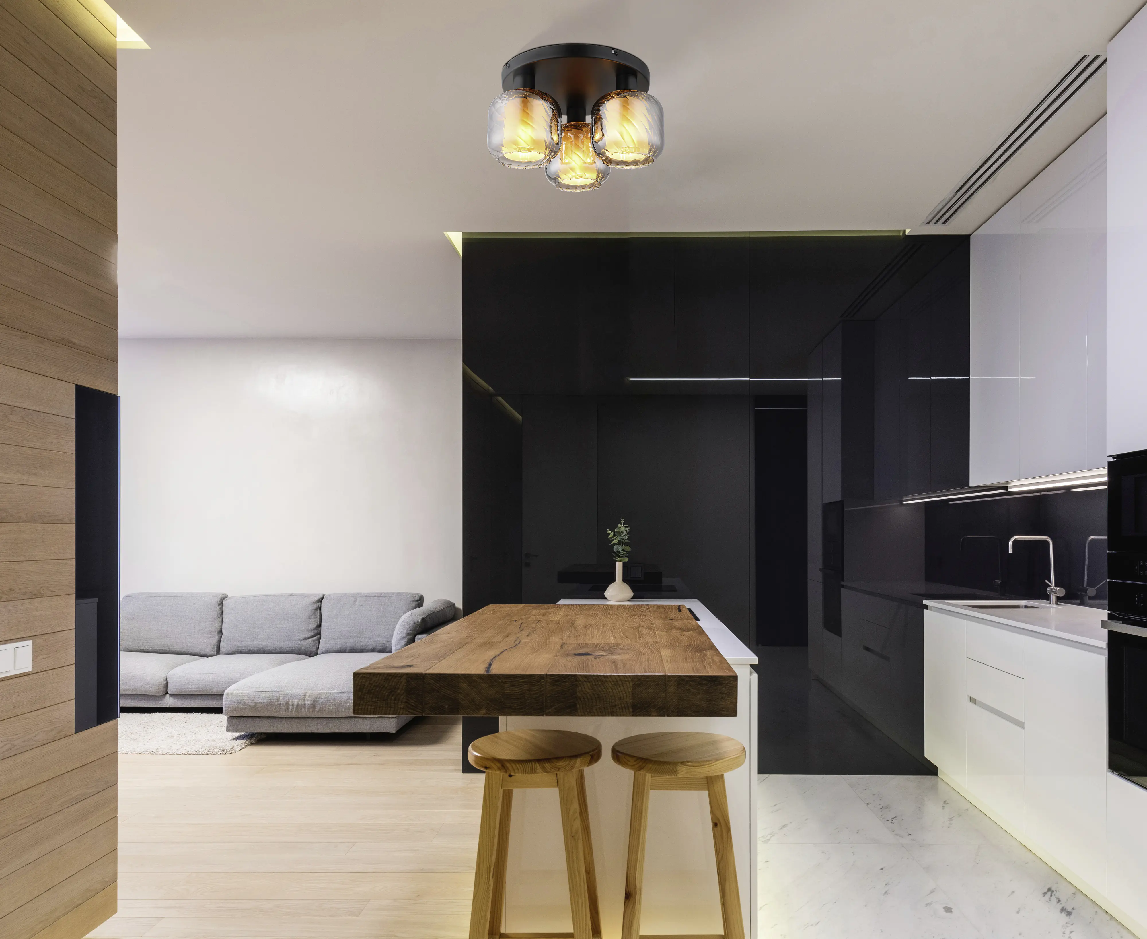 Globo Deckenleuchte Xia 37 x 19 cm (Ø x H) schwarz matt