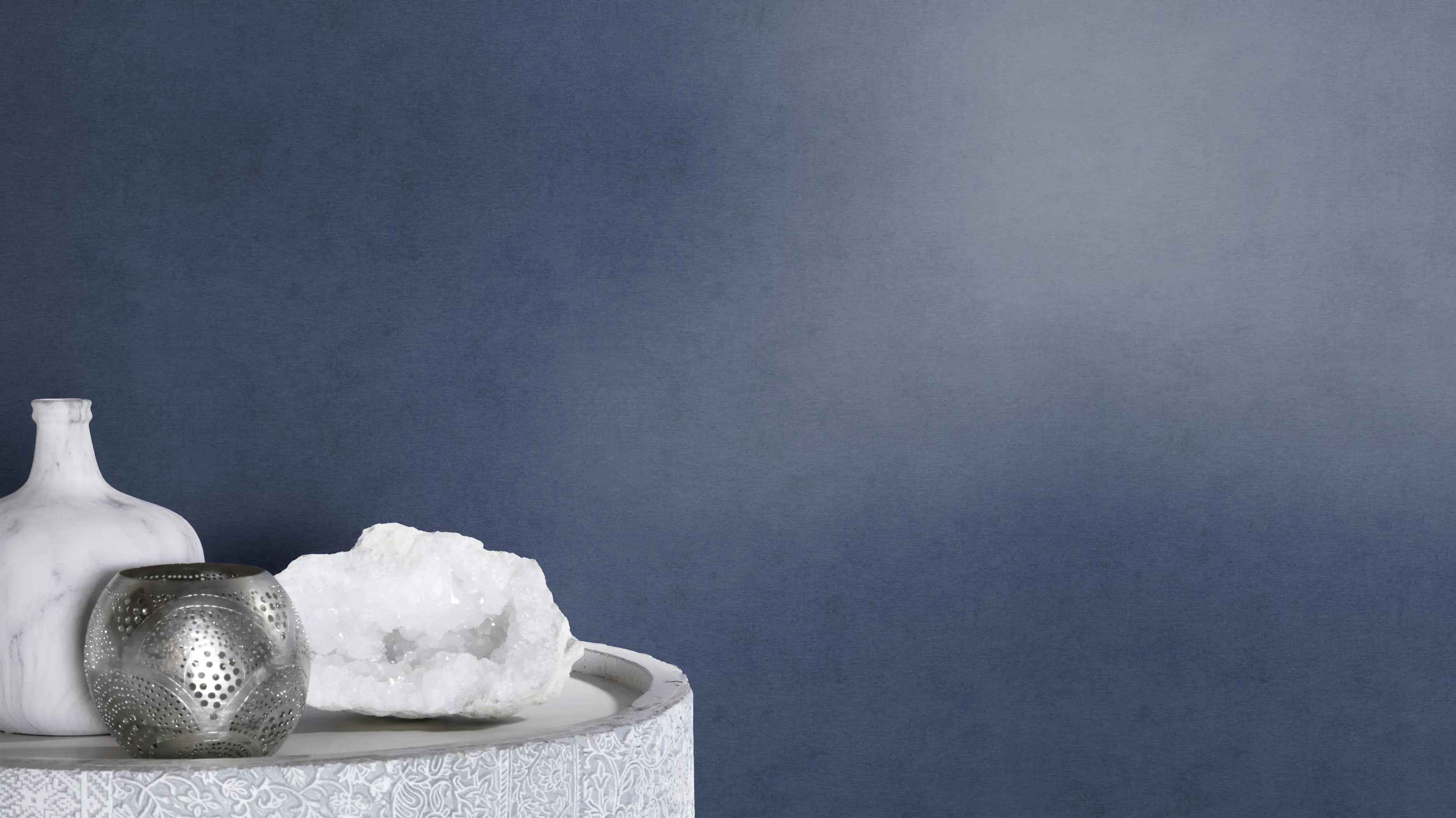 Rasch Vliestapete 408232 Kimono textilstruktur blau, 10,05 x 0,53 m