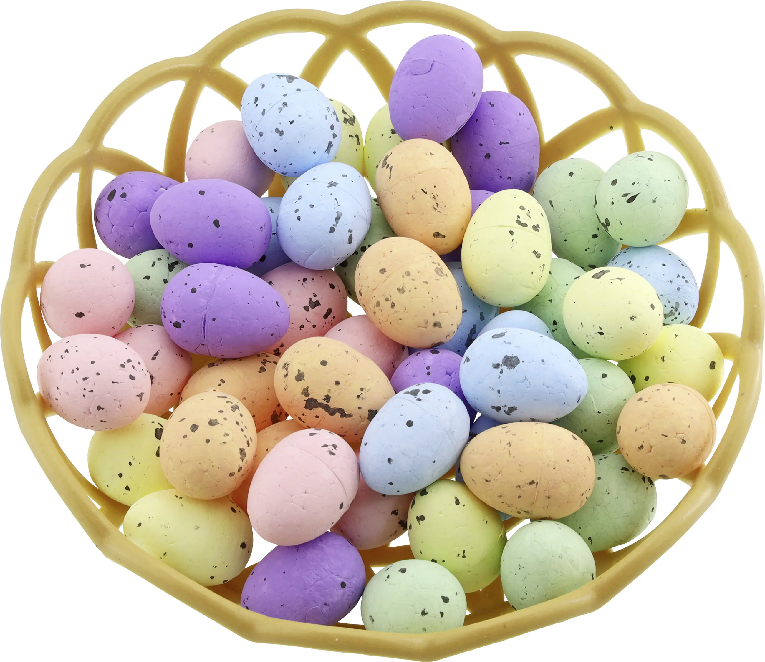 Ostereier Styropor im Körbchen 1,8 cm bunt 50 Stück