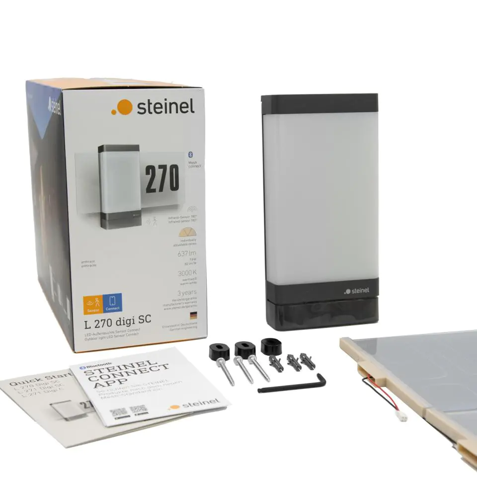 Steinel LED Außenleuchte L 270 DIGI SC 7,8W, anthrazit, Alu