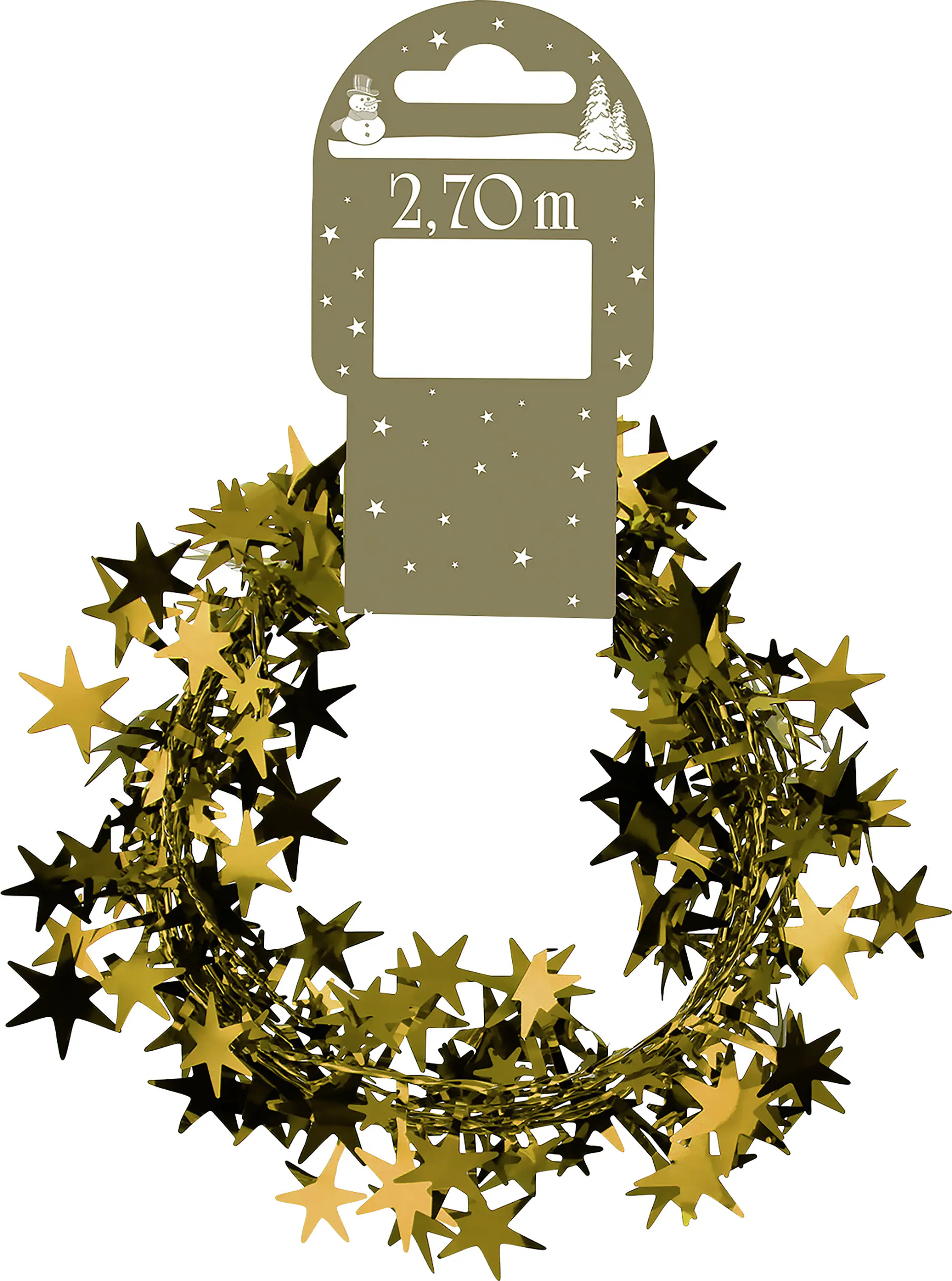 Girlande Stern Kunststoff 270 cm gold 