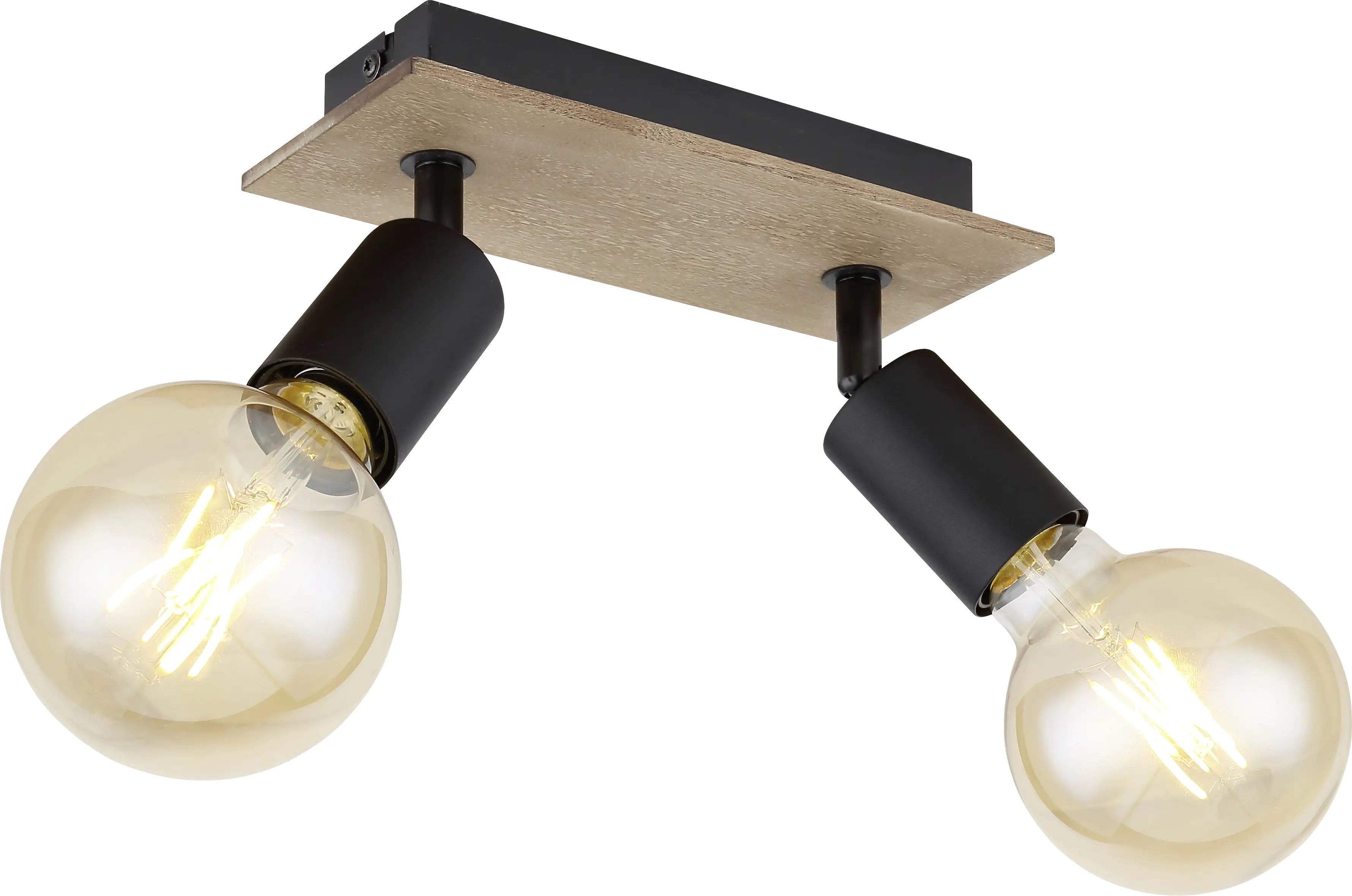 9007371416936_3120416 Globo 2er Spot Martha schwarz-braun 30 x 8 cm E27, max. 60 W