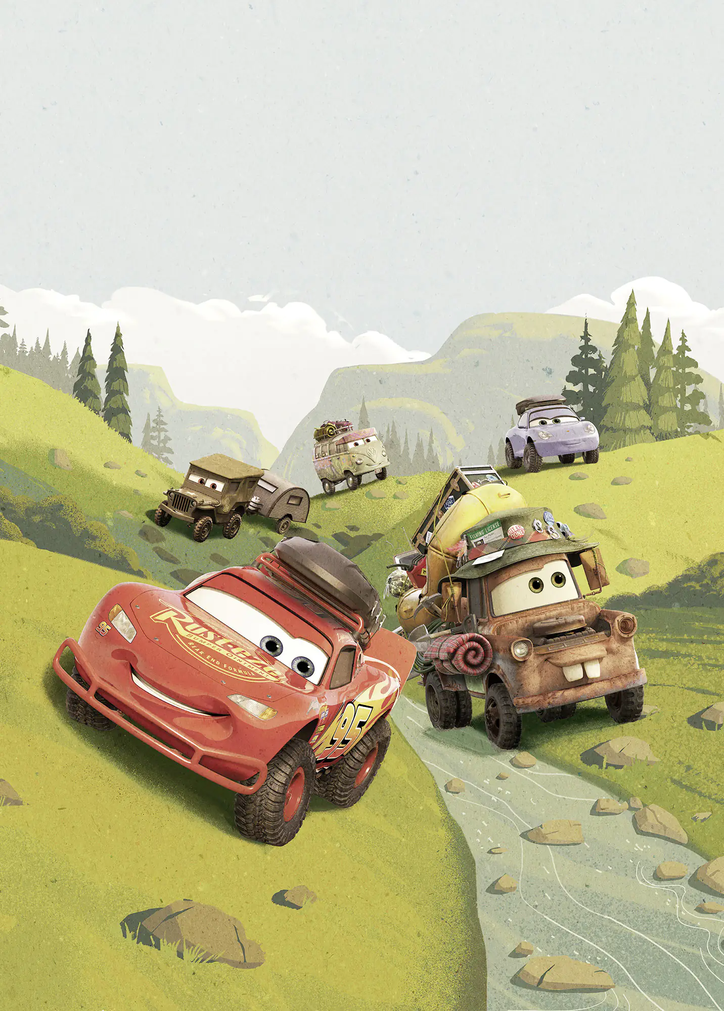 Komar Vlies Fototapete Cars Camping 200 x 280 cm 