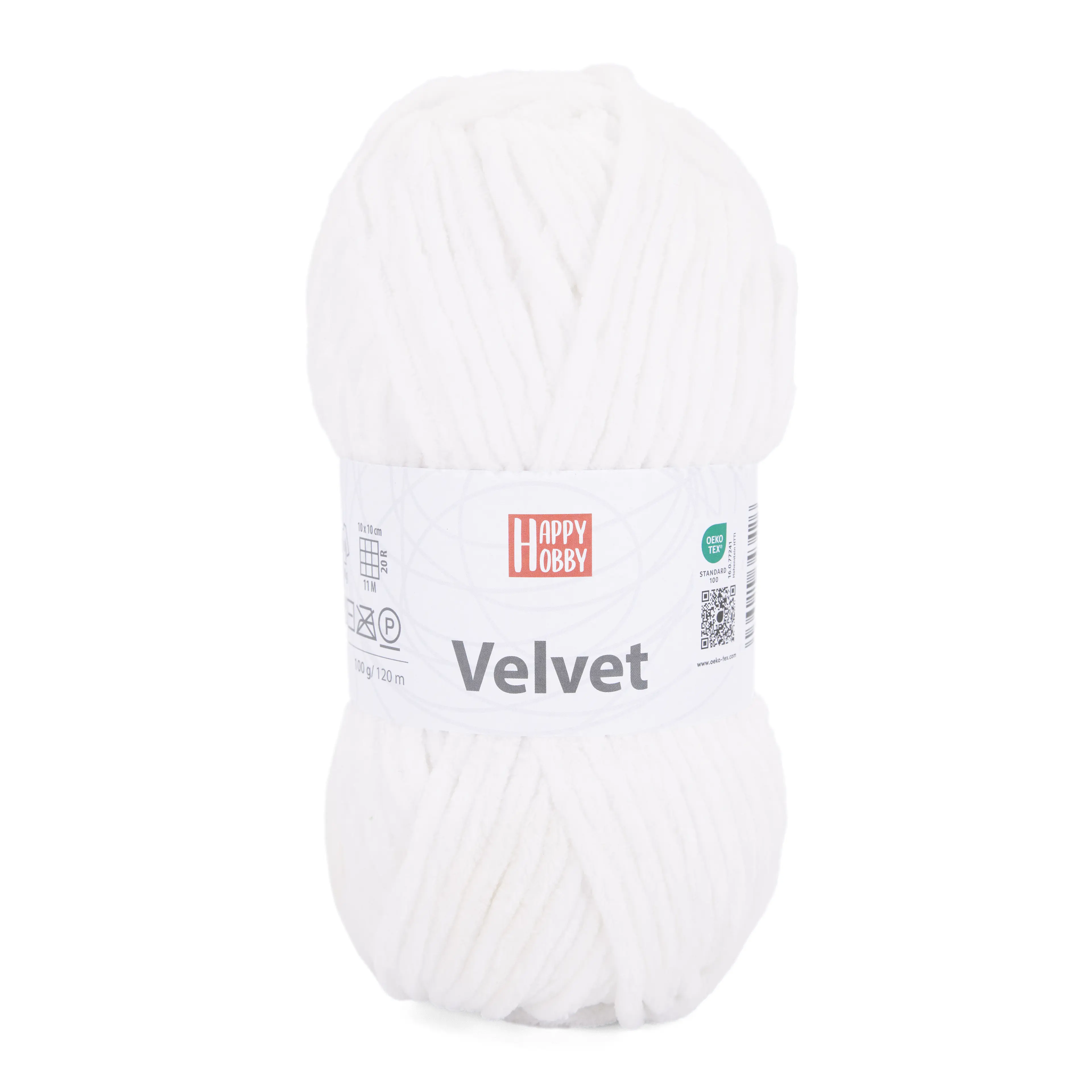 Happy Hobby Wolle Velvet 100 g weiß
