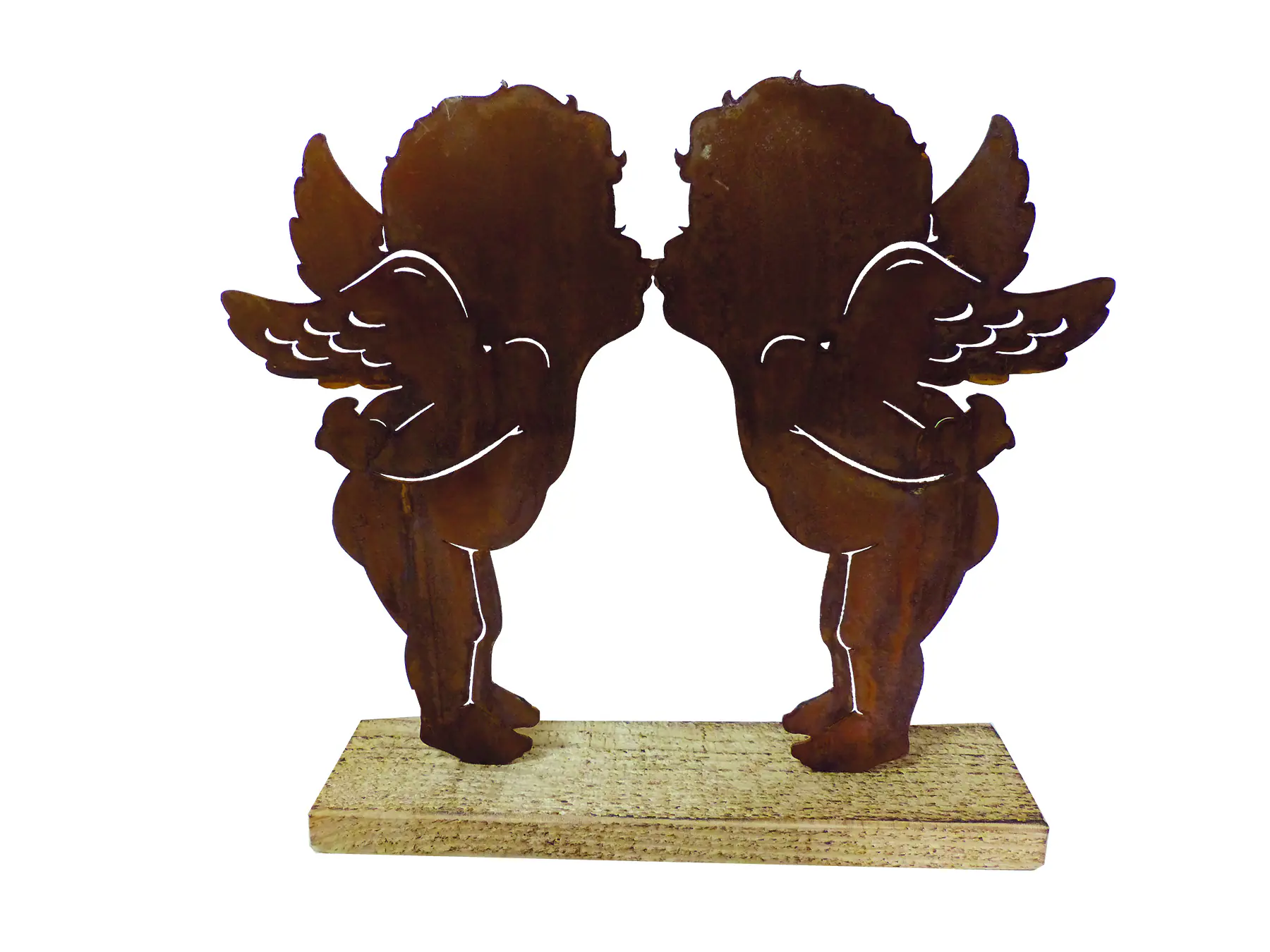 Badeko Engelpaar Love auf Fichtenholz 25 x 28 cm rostoptik Badeko Engelpaar Love auf Fichtenholz 25 x 28 cm rostoptik