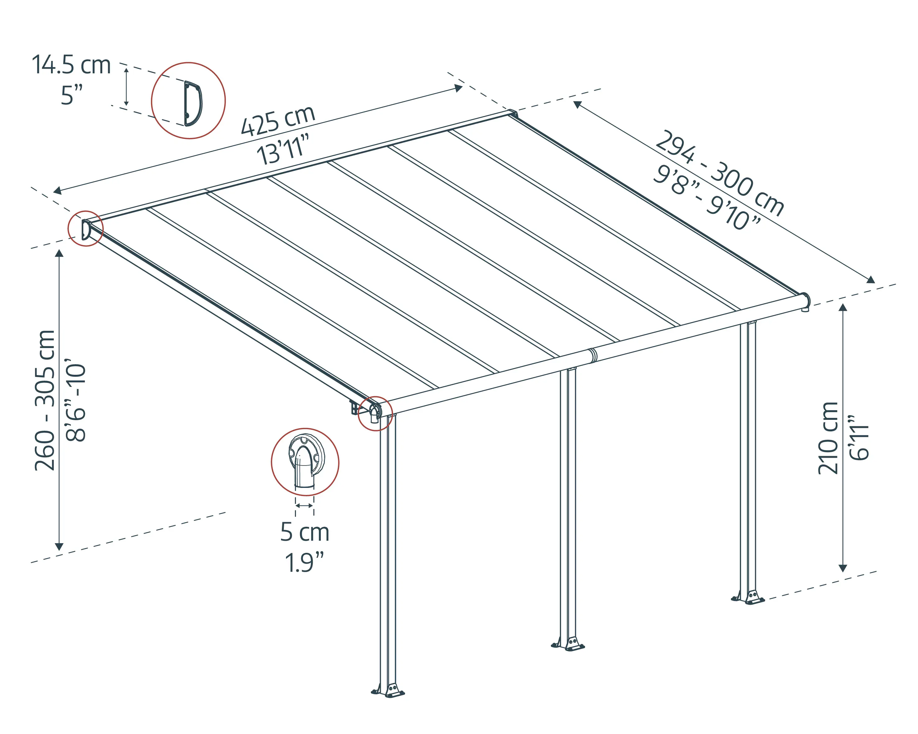 Canopia Terrassenüberdachung Olympia 3x4.2
