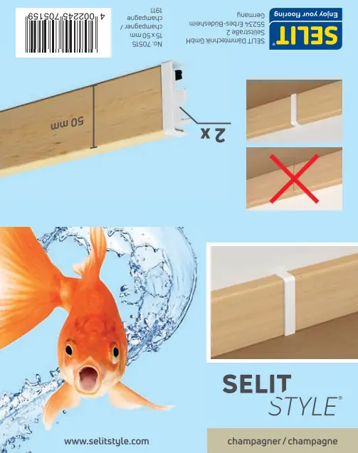 SELITSTYLE Endkappen champagner Höhe 50 mm 2 Stück