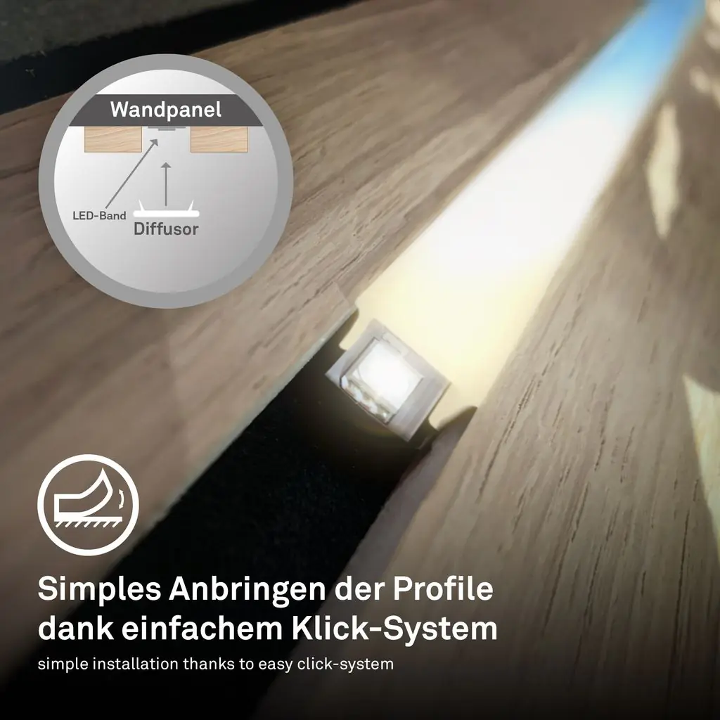 Briloner PC Profil Pimp your Panel Diffusor 1,3 m, Kunststoff, 12-13 mm, weiß