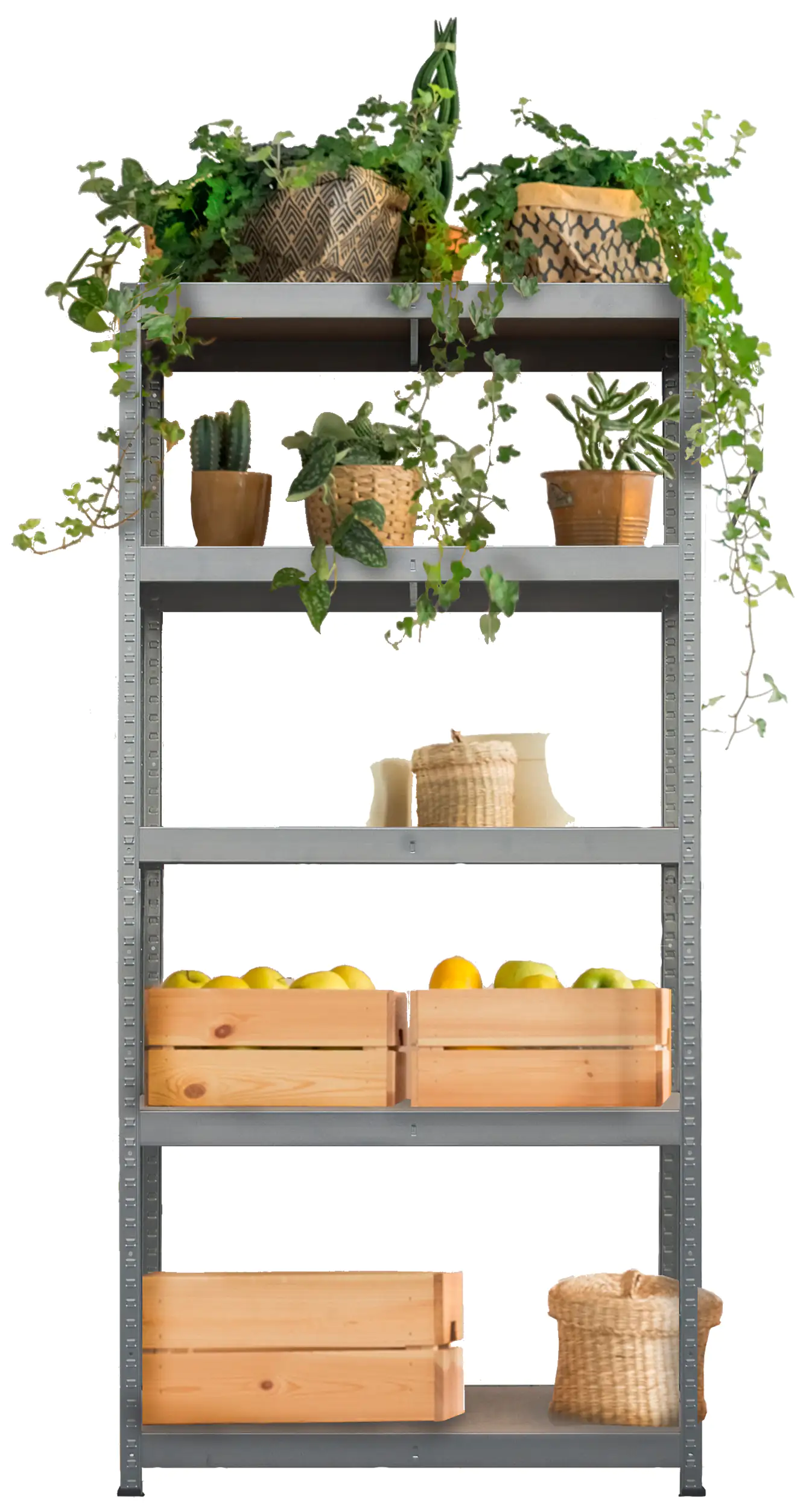 Metallsteckregal 180 x 90 x 40 cm 5 Holzböden 875 kg