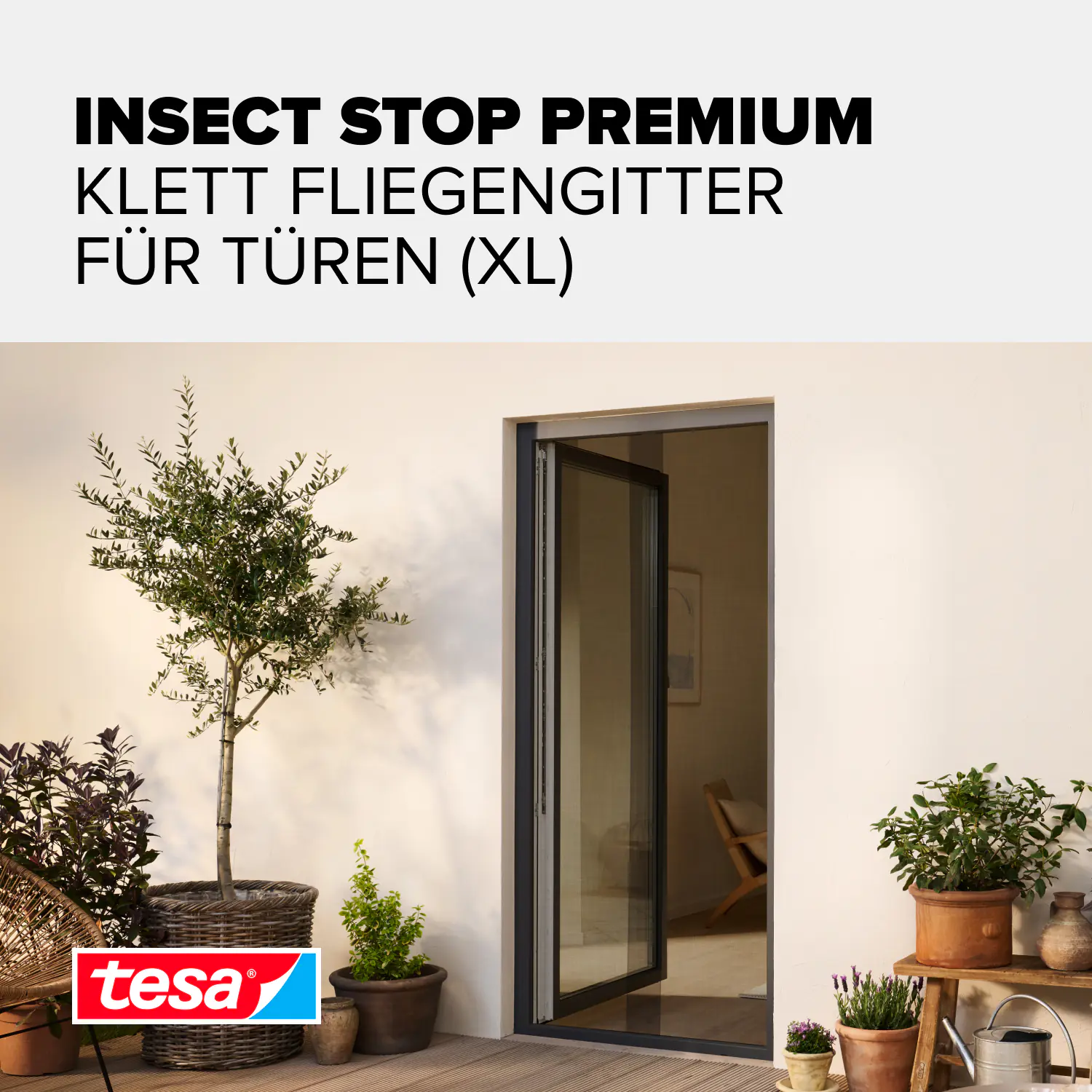 tesa Fliegenschutz-Lamellenvorhang Comfort 120 x 250 cm anthrazit kürzbar
