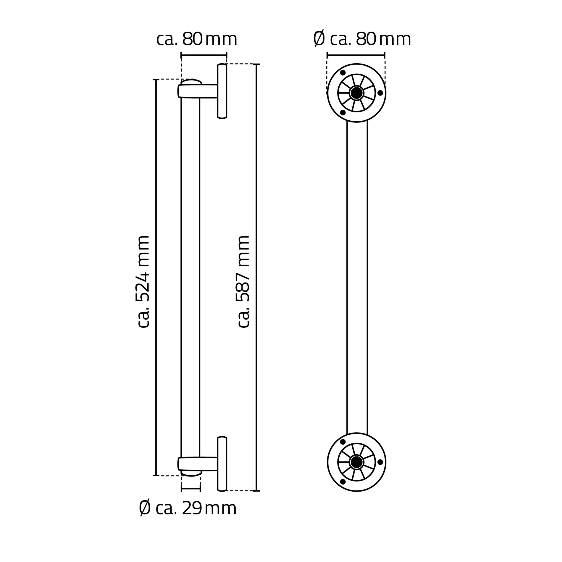 Ridder Haltegriff Pro L, chromfarben glänzend, Aluminium