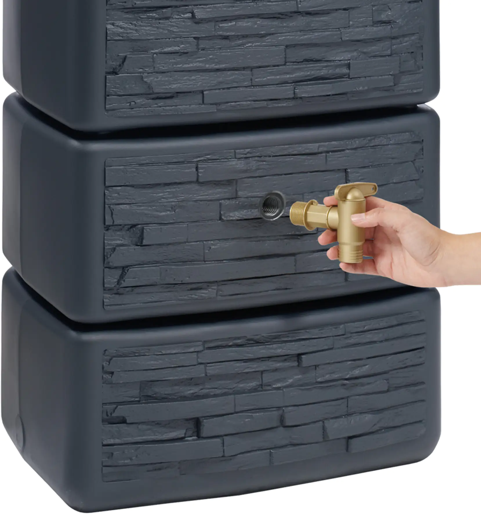 4023122198000_03 4rain Regenwasser-Wandtank Slim graphitgrau 330 l