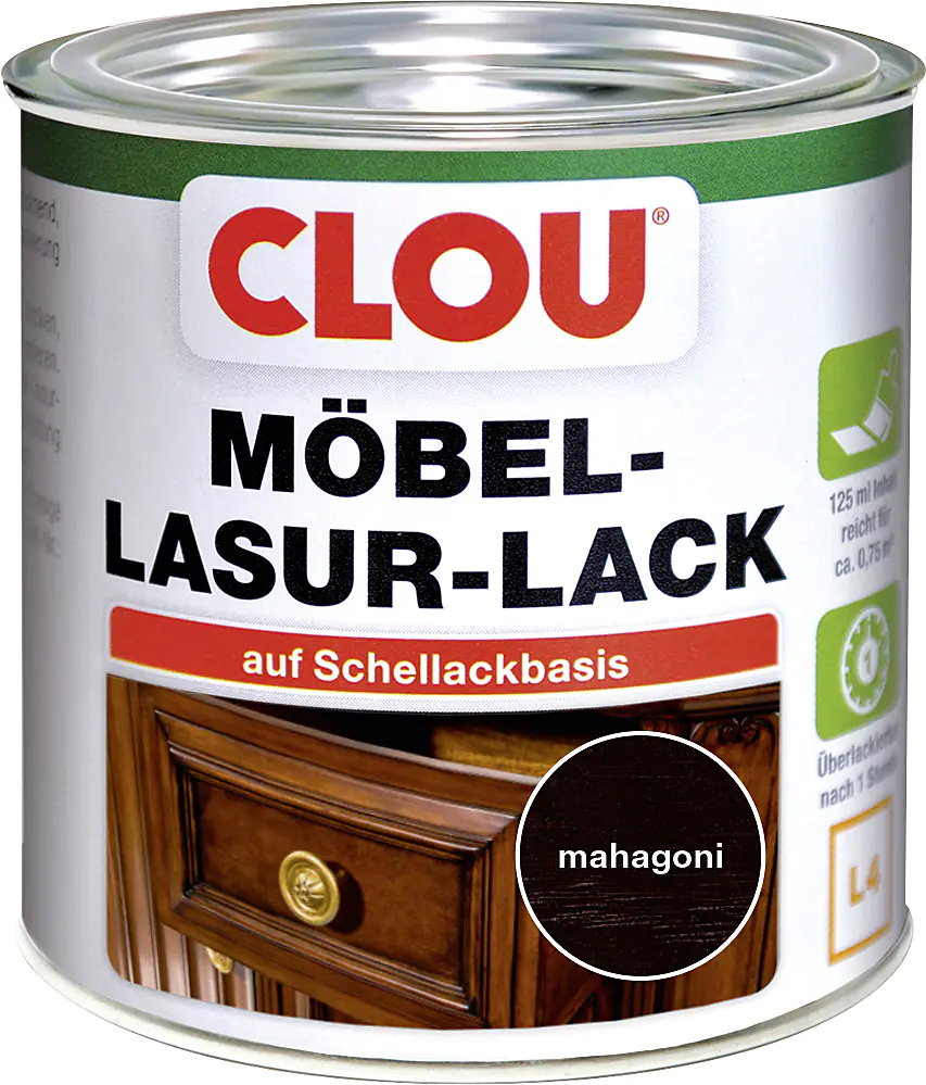 Clou Möbel Lack L4 125 ml mahagoni Clou Möbel Lack L4 125 ml mahagoni