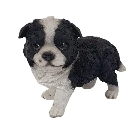 Dekofigur Border Colli Welpe 19,5 x 13,5 x 23 cm schwarz-weiß