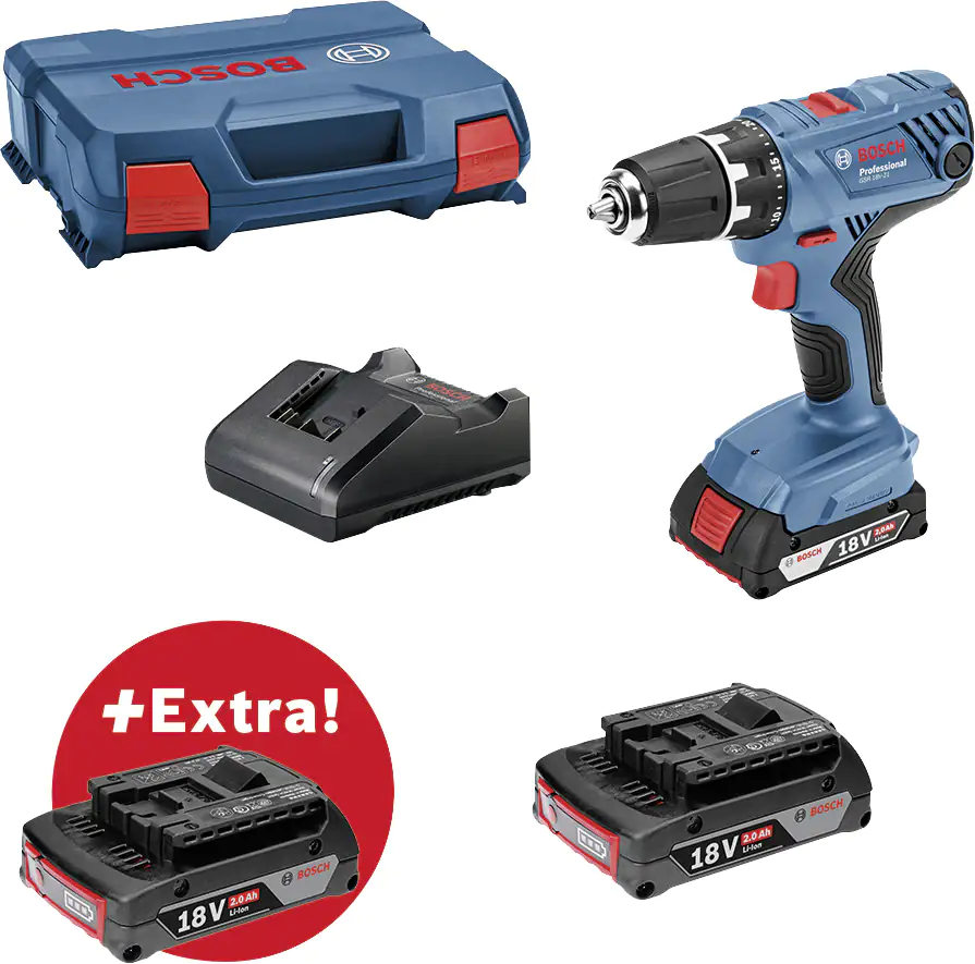 Bosch Professional Akku-Bohrschrauber GSR 18V-21 inkl. 3 x Akku