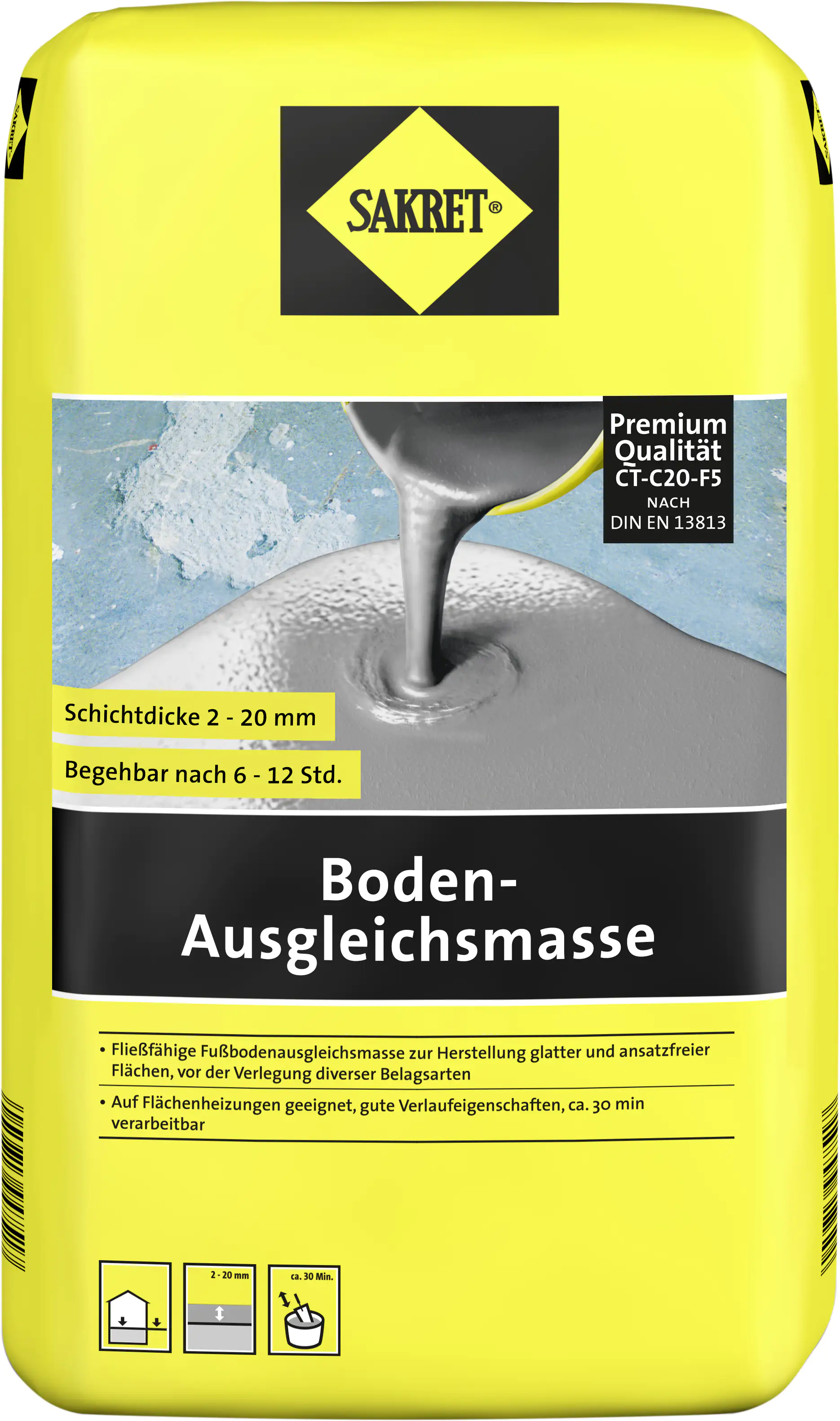 SAKRET Boden-Ausgleichsmasse 20 kg Sack grau
