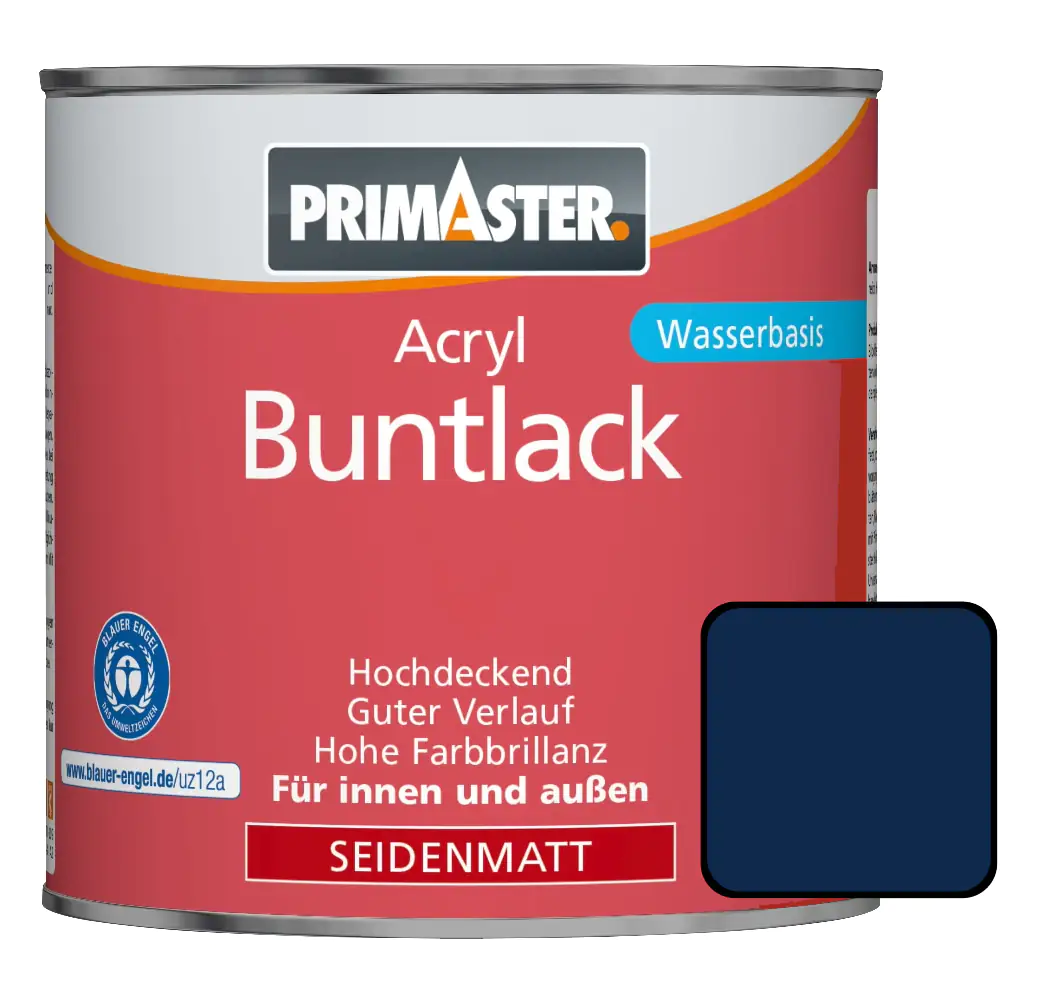 Primaster Acryl Buntlack RAL 5010 125 ml enzianblau seidenmatt
