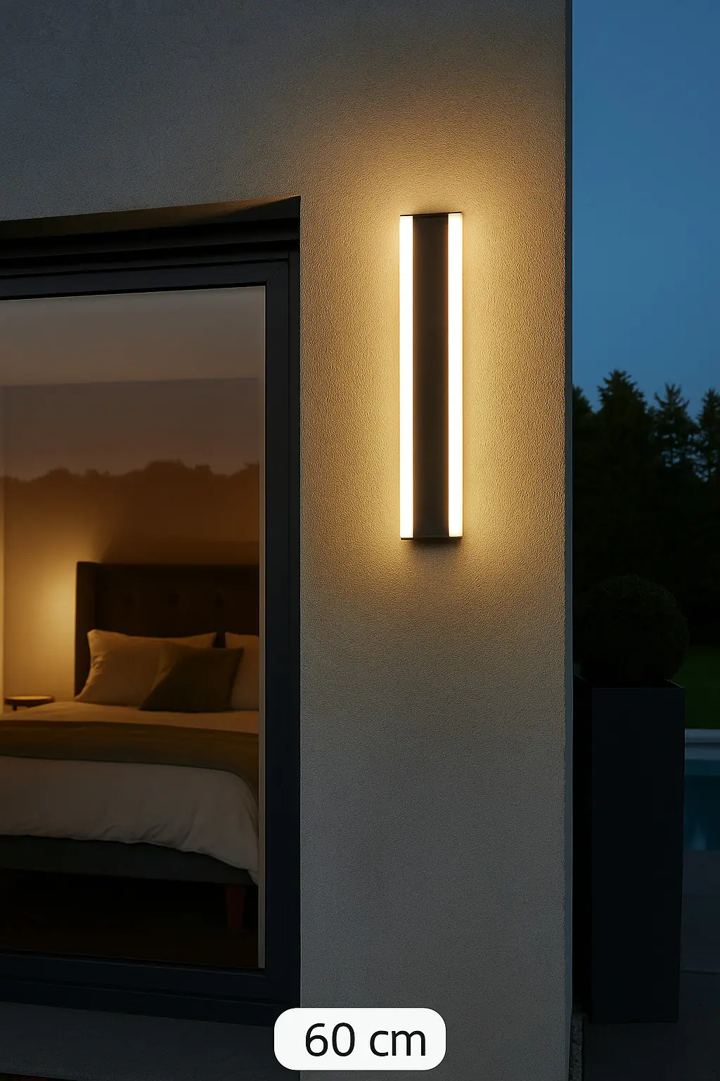 LED Außen-Wandleuchte Kyoto II 60 cm schwarz 8 W dimmbar