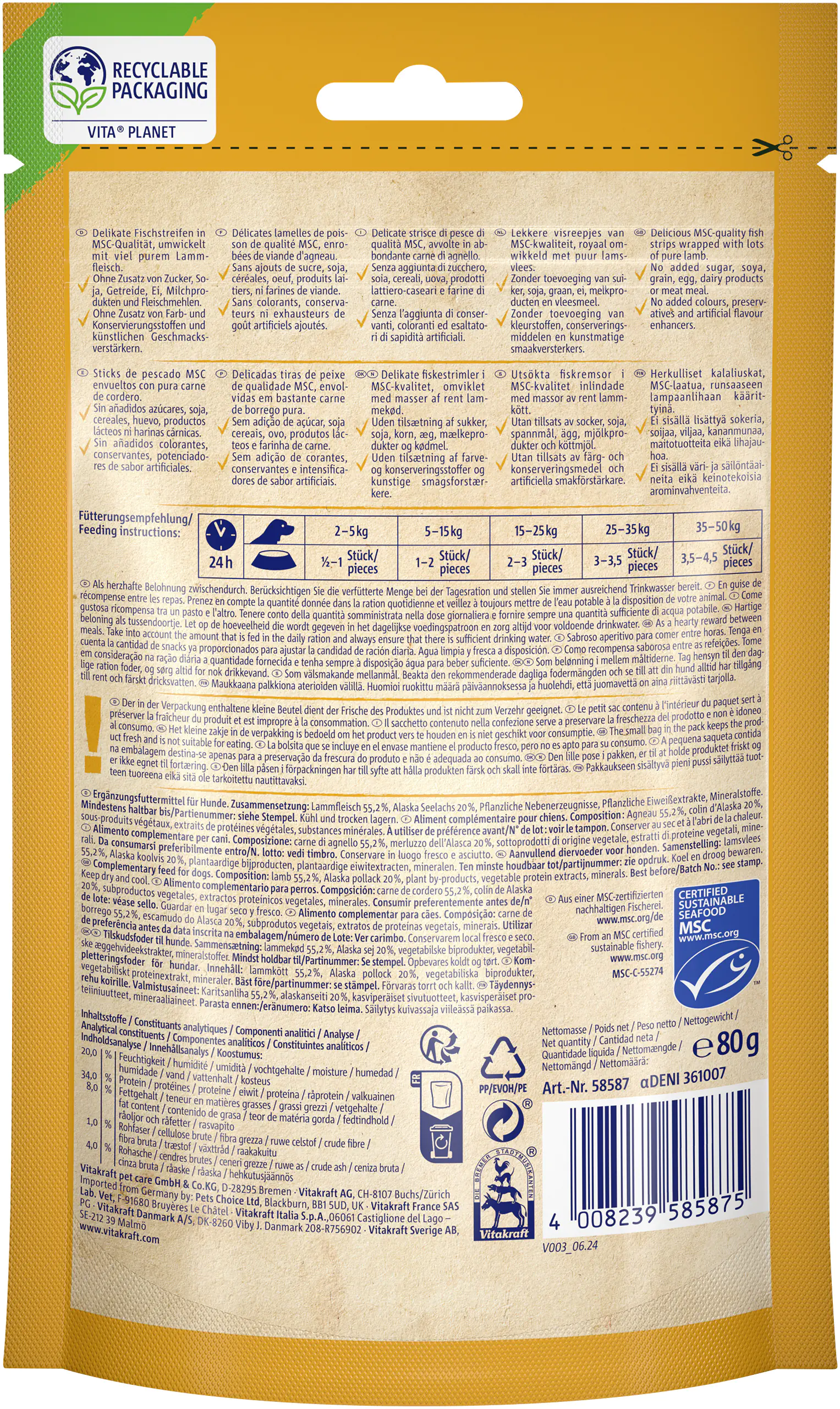 Vitakraft LAMB Duo® Lammfleisch & Fisch MSC 80 g Vitakraft LAMB Duo® Lammfleisch & Fisch MSC 80 g