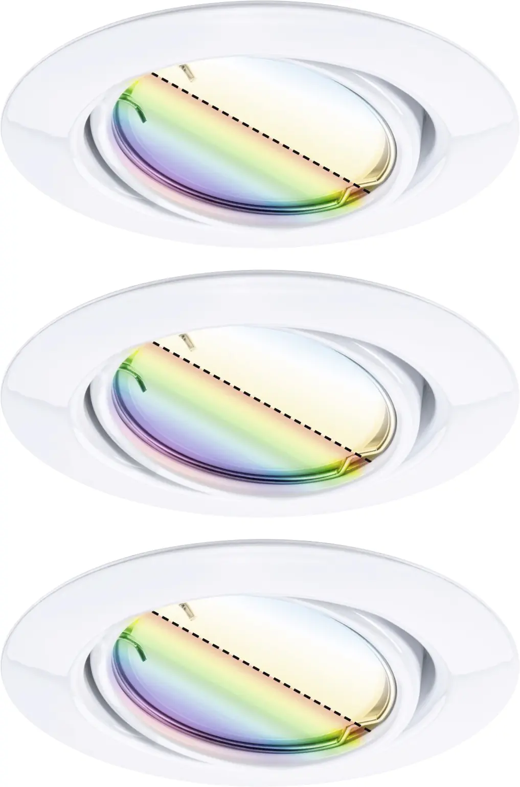 Paulmann LED Einbauleuchte Coin Base 3er Set weiß Zigbee RGBW RGBW Ø 9 cm schwenkbar 