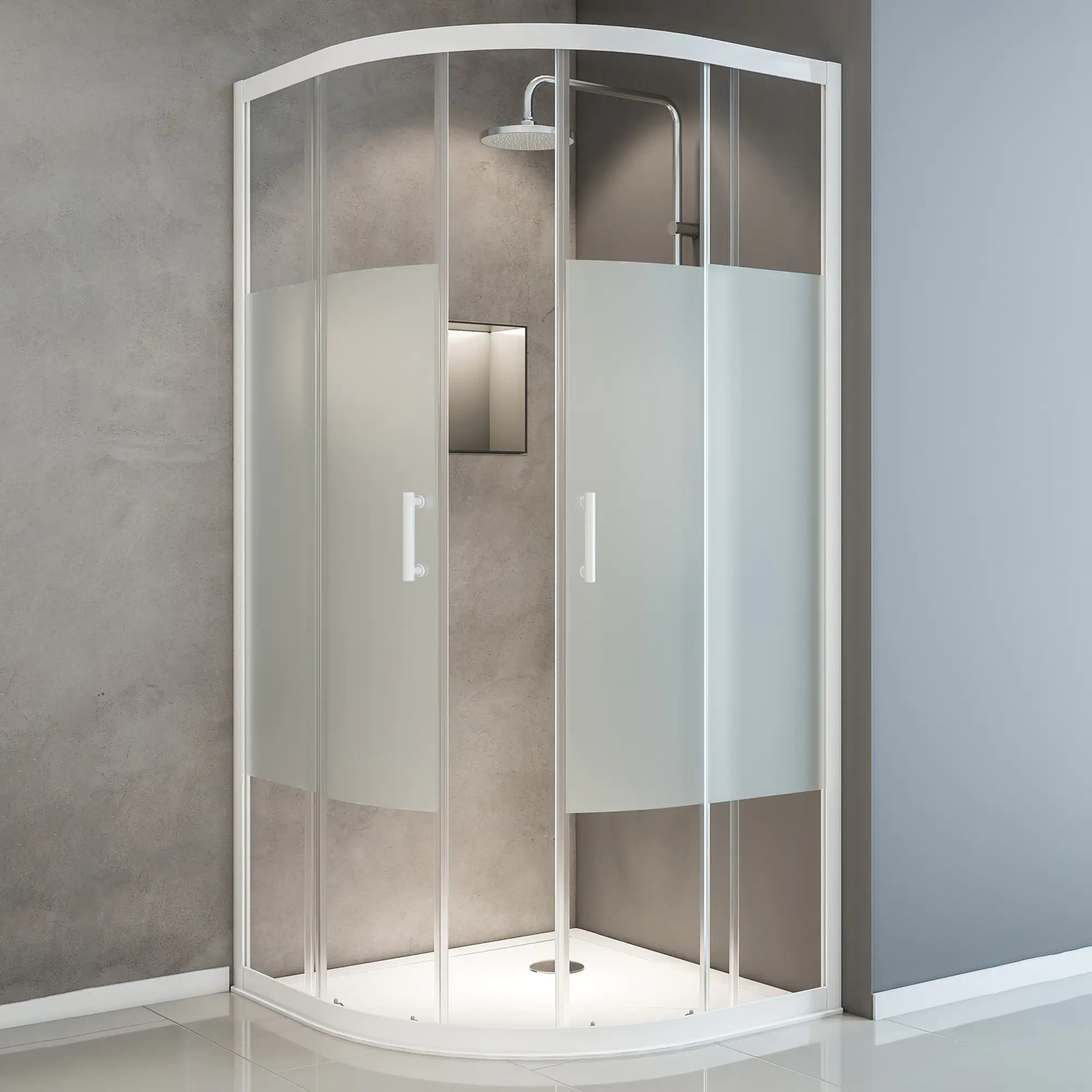 Schulte Runddusche Sunny 90 x 90 x 190 cm, Radius 55 cm