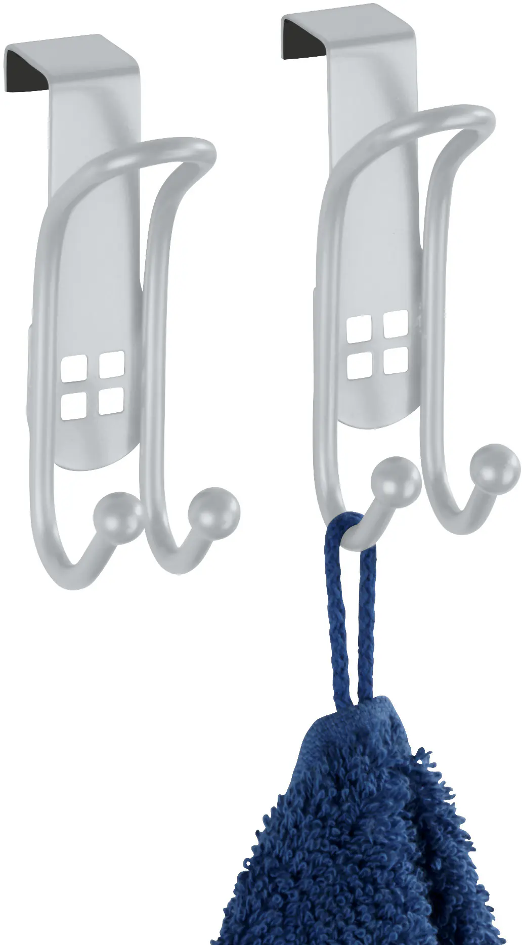 Wenko Türhaken Lochdesign Stahl, silber, 2er-Set