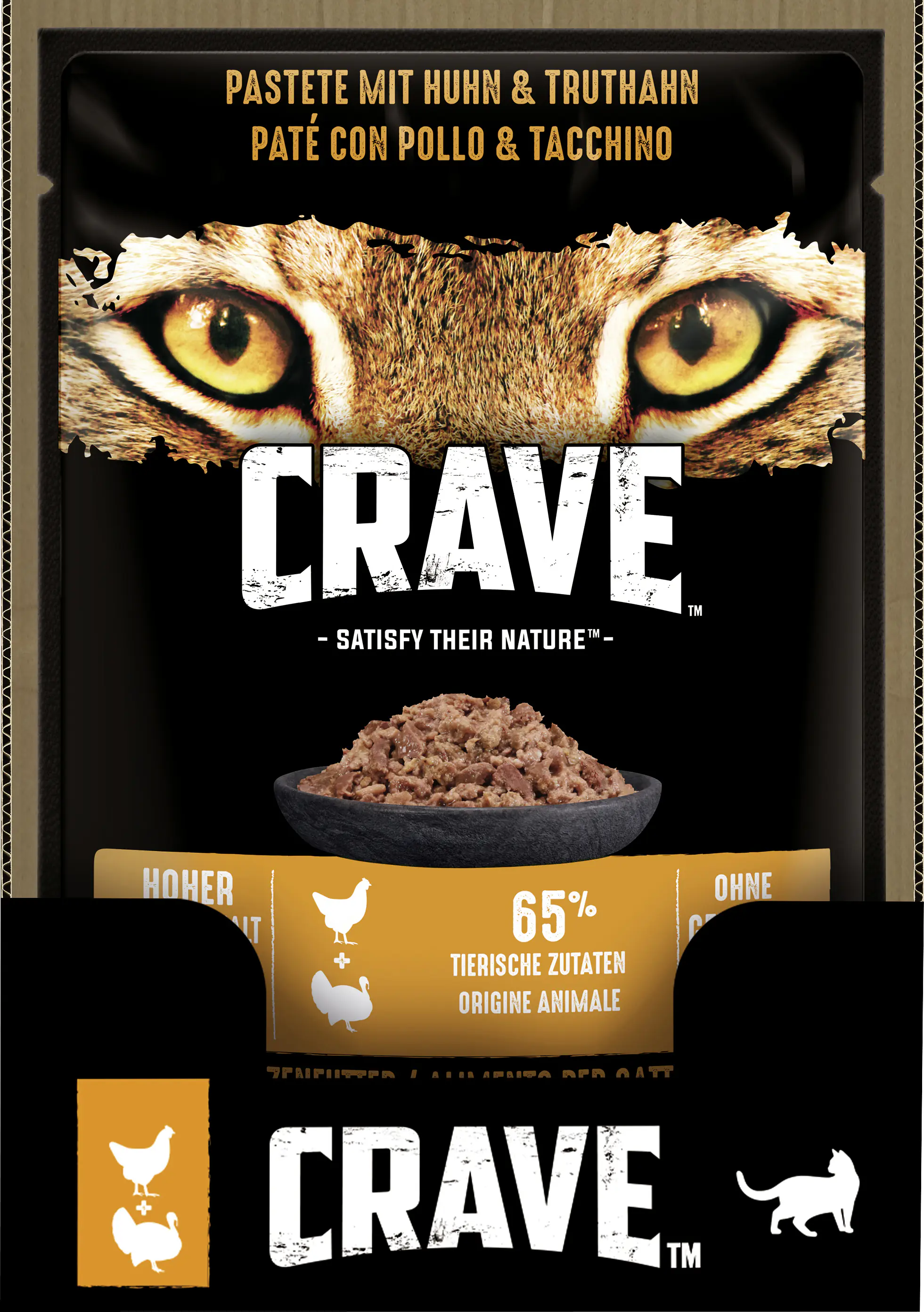 Crave Adult Pastete mit Huhn und Truthahn Katzenfutter 85 g