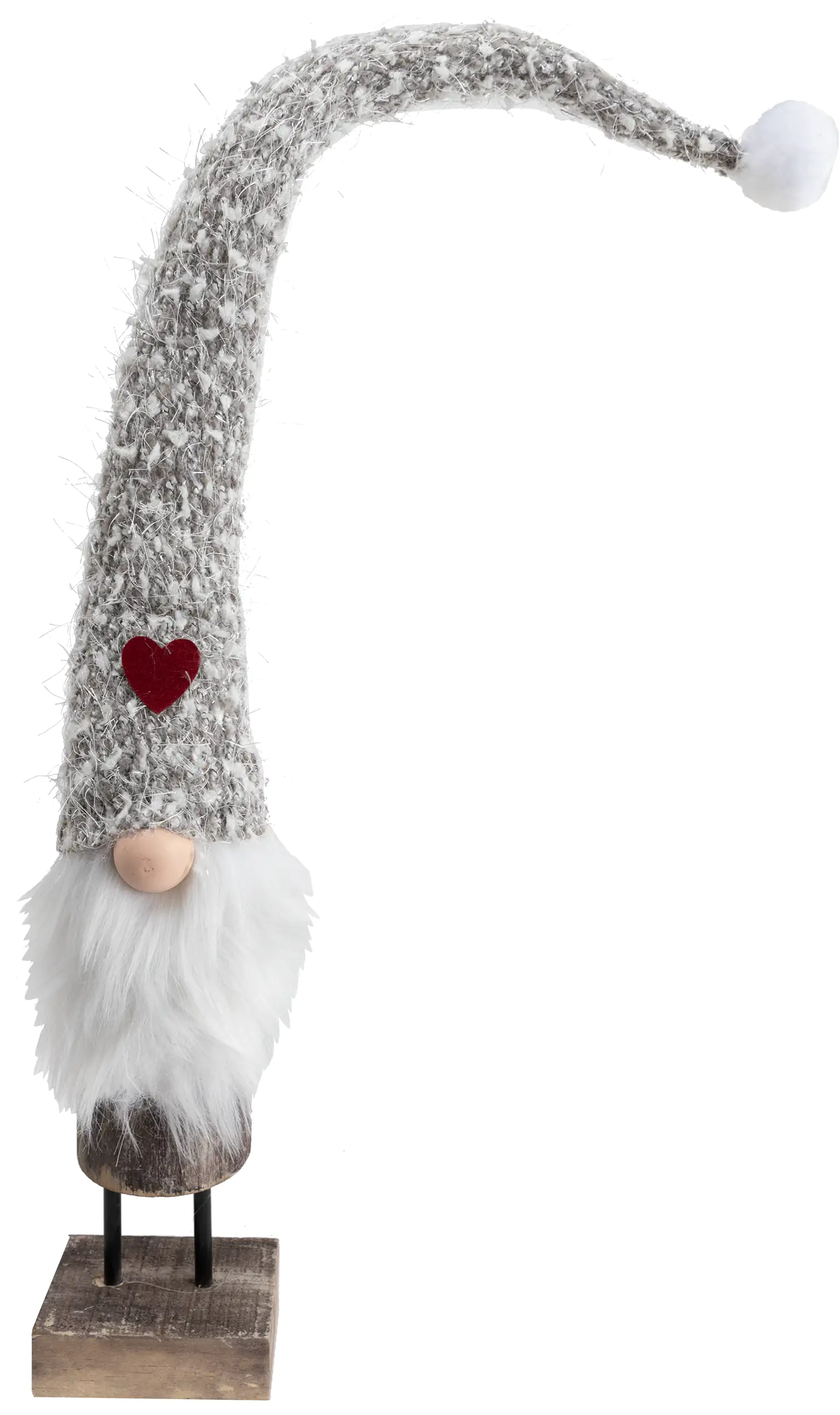 TrendLine Dekofigur Zwerg 83 x 10 cm weiß-grau